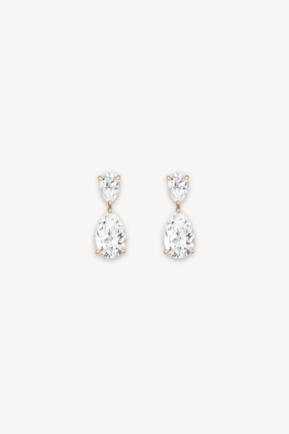 Lab Grown White Sapphire Pear Drop Earrings