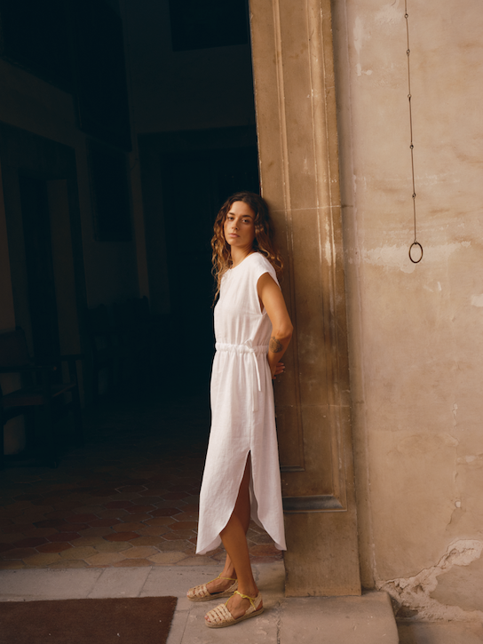 Corisia Hand-Embroidered Organic Linen Dress