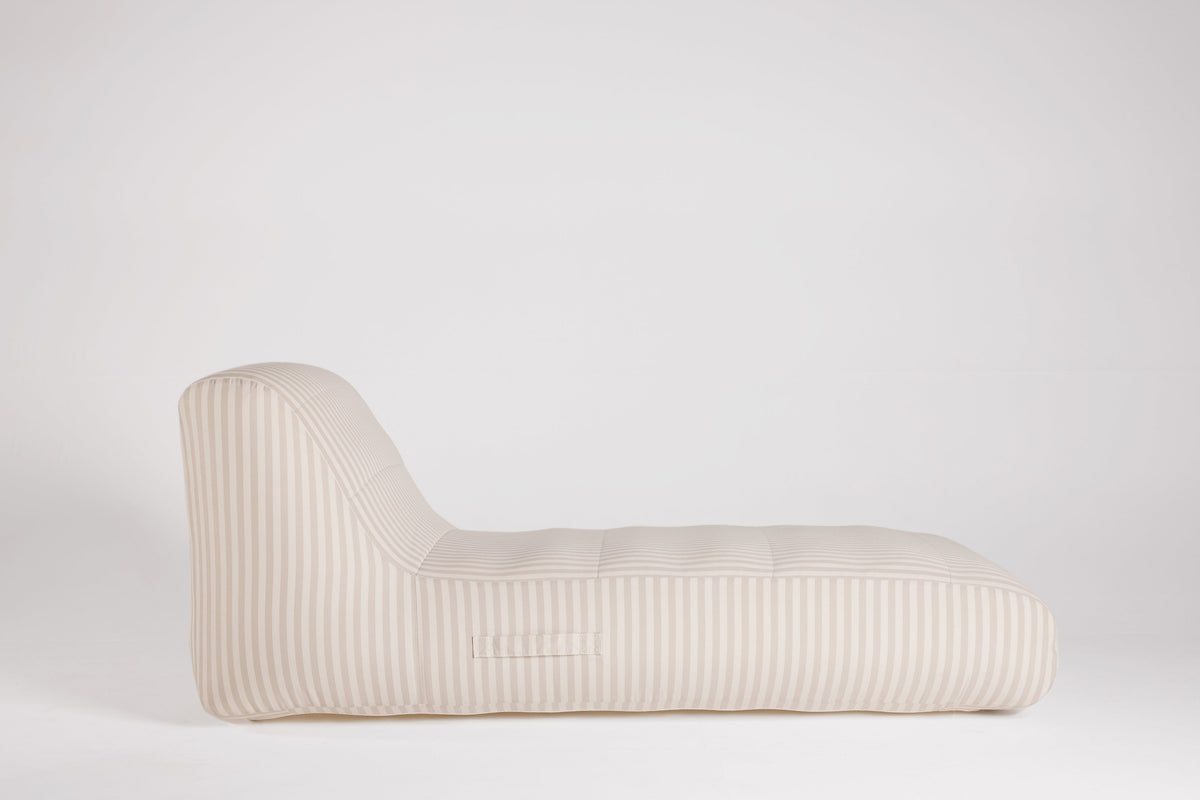 Pool Chaise | Ivory/Flax Stripe