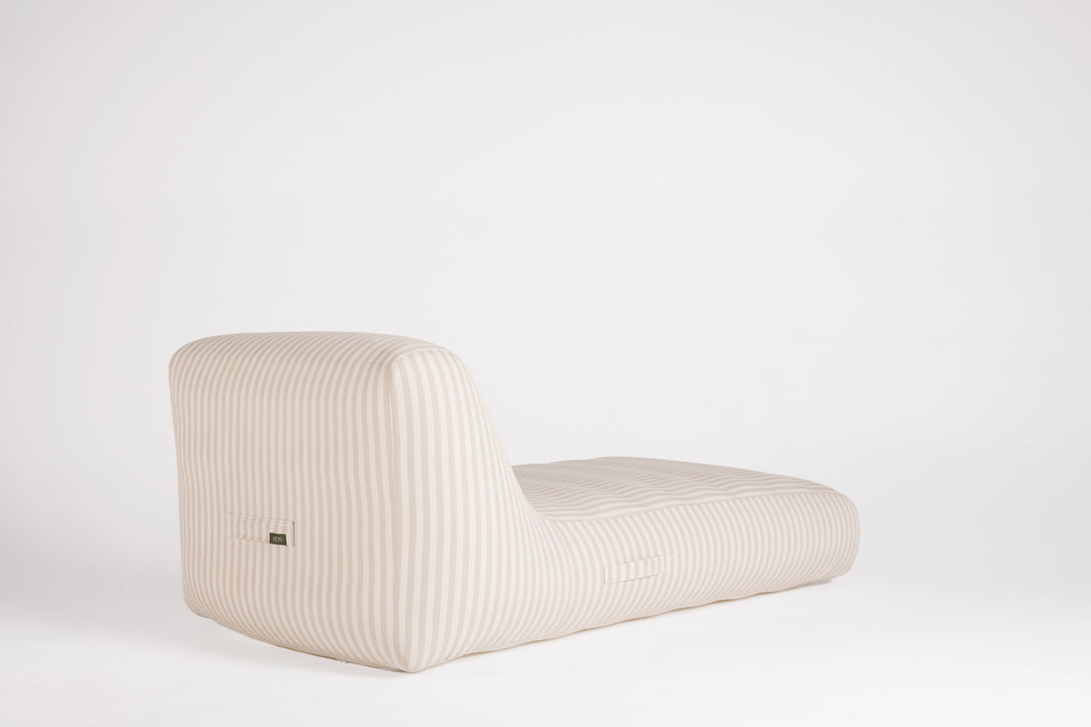 Pool Chaise | Ivory/Flax Stripe
