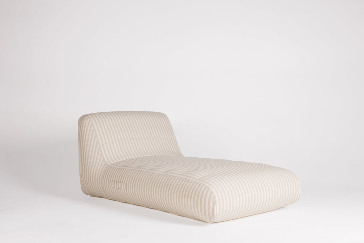 Pool Chaise | Ivory/Flax Stripe