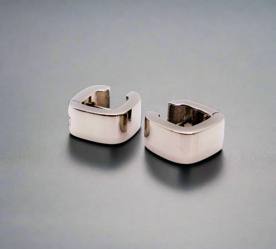 Italian Sterling Silver Square Hoop Earrings
