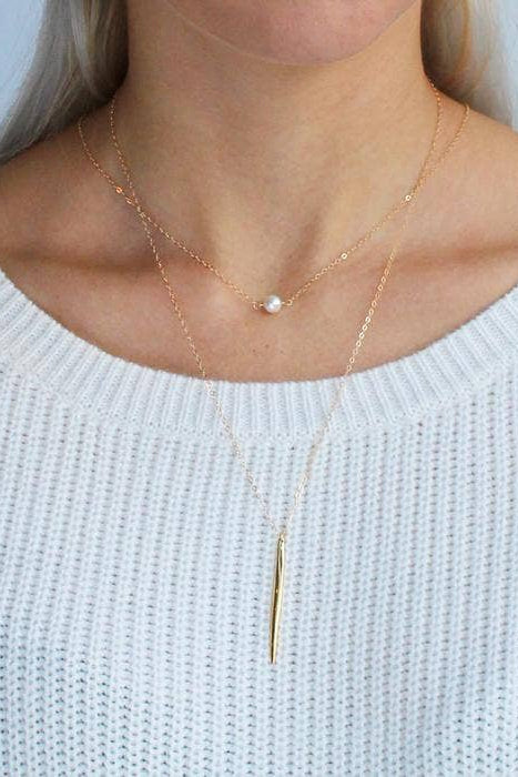 Sterling Silver Pearl Solitaire Necklace