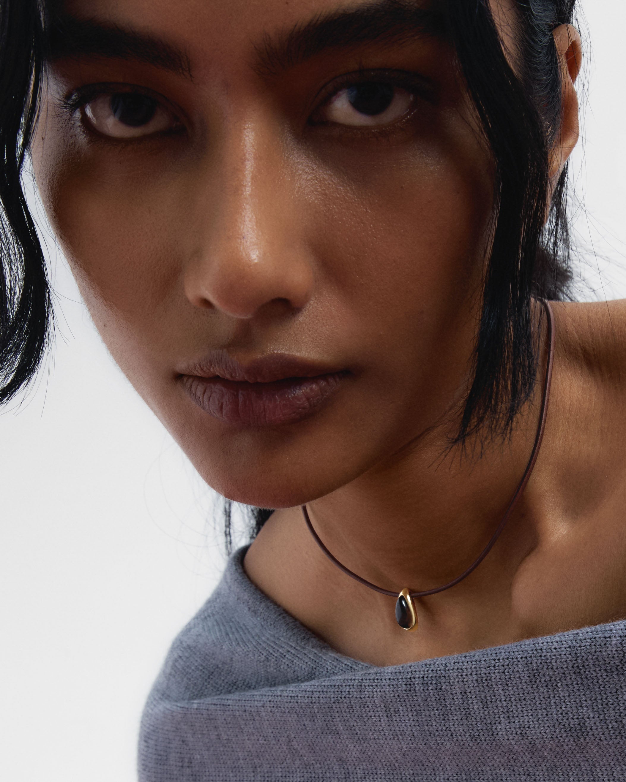 Quartz Luna Cord Necklace