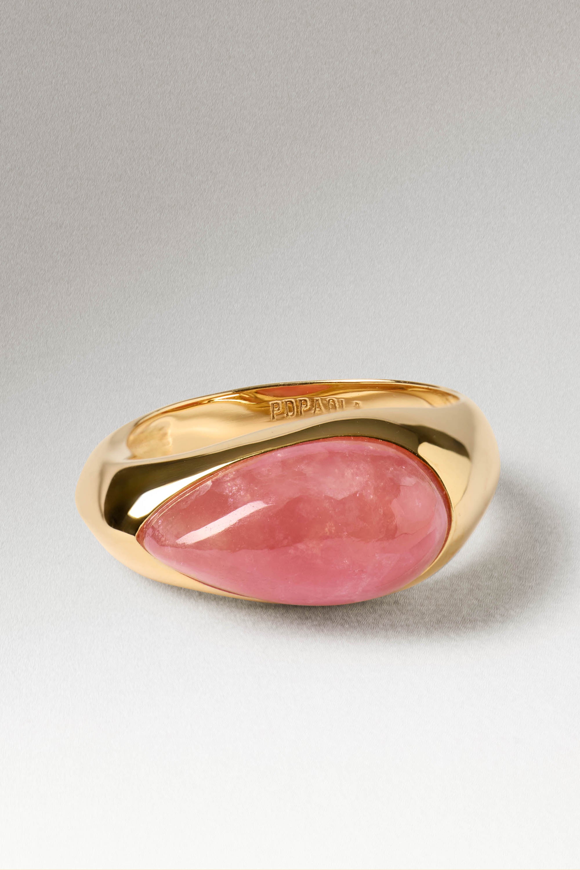 Rhodochrosite Luna Stamp Ring