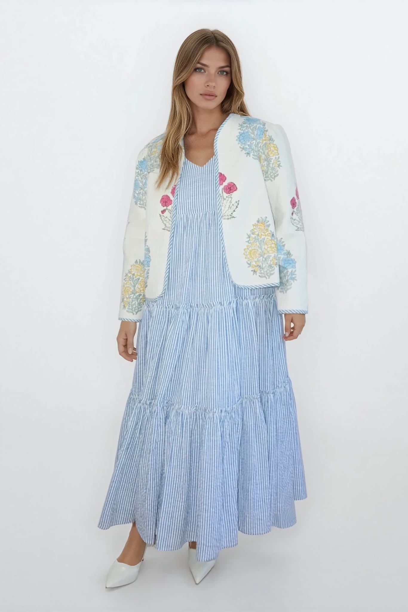 Shylah Quilted Jacket in Mixed Print Floral