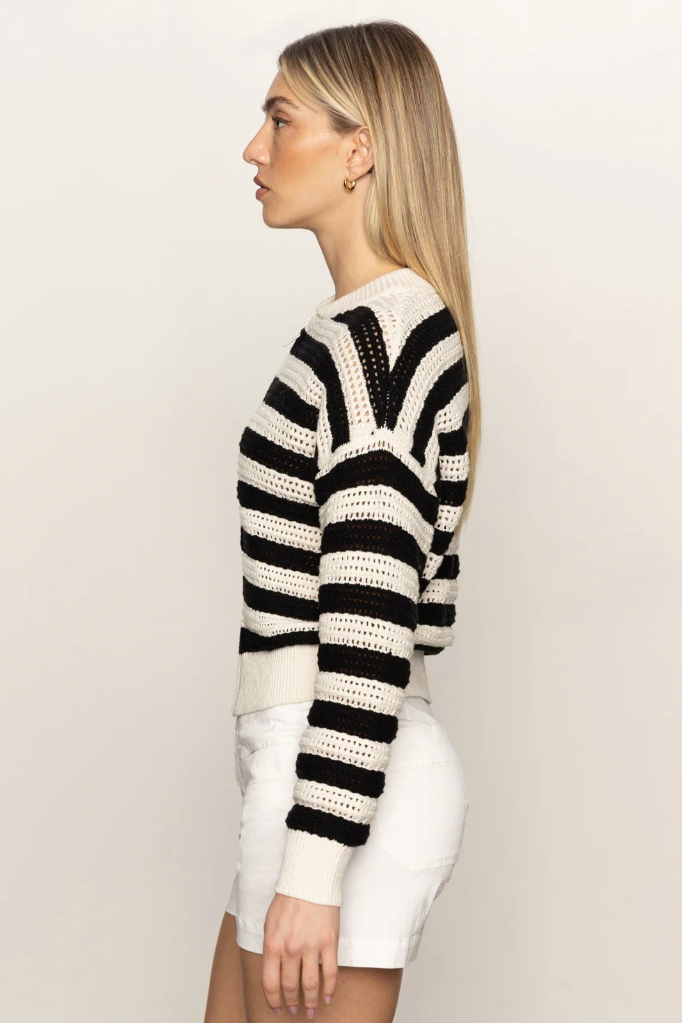 Open Knit Bomber Jacket Macrame