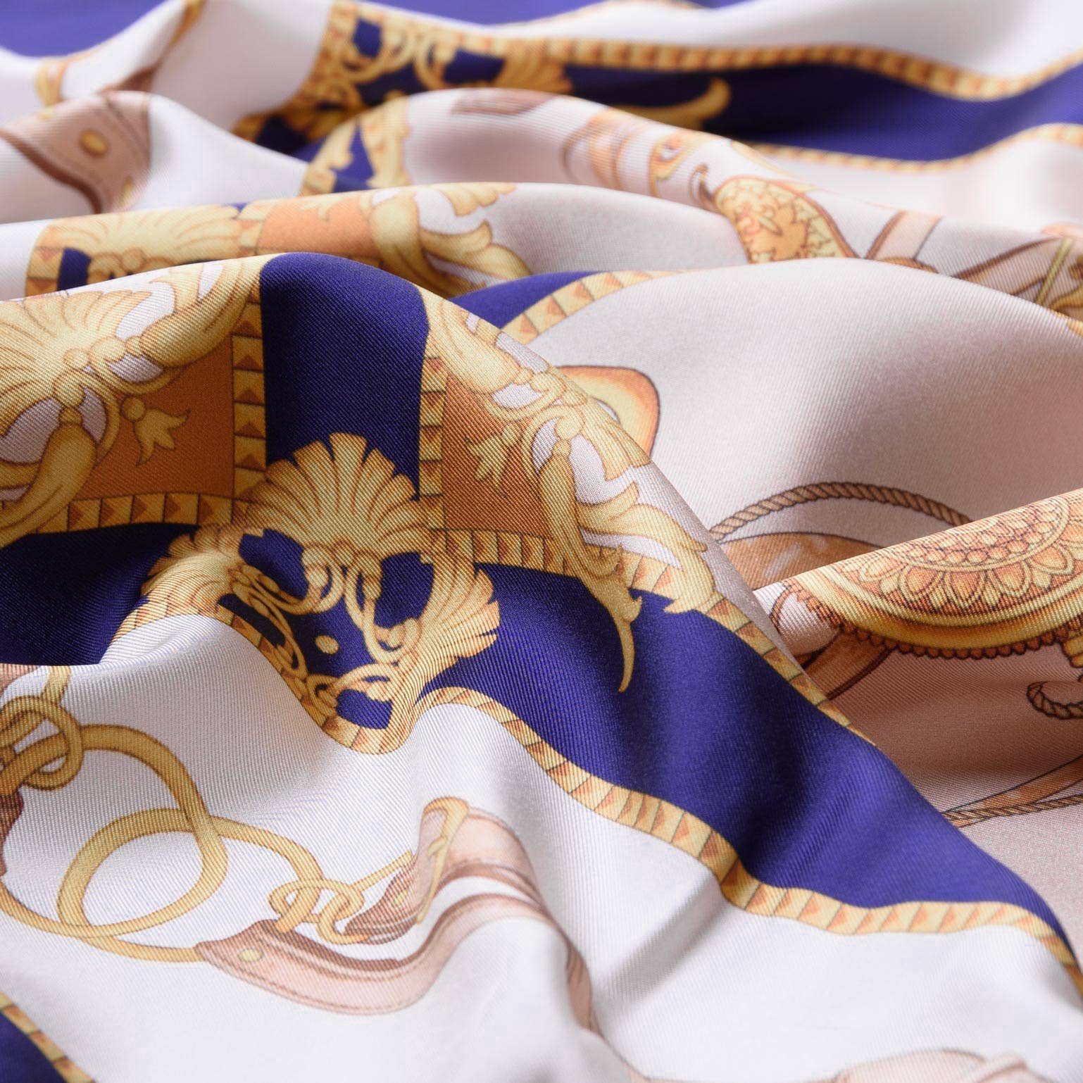 Vittoria - Blue Hand Rolled Silk Foulard