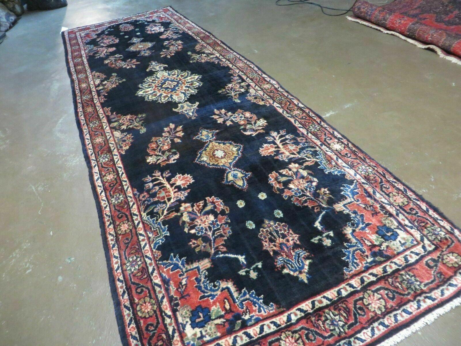 Persian Runner Rug 4x11 | Navy Blue Antique Lilihan Runner