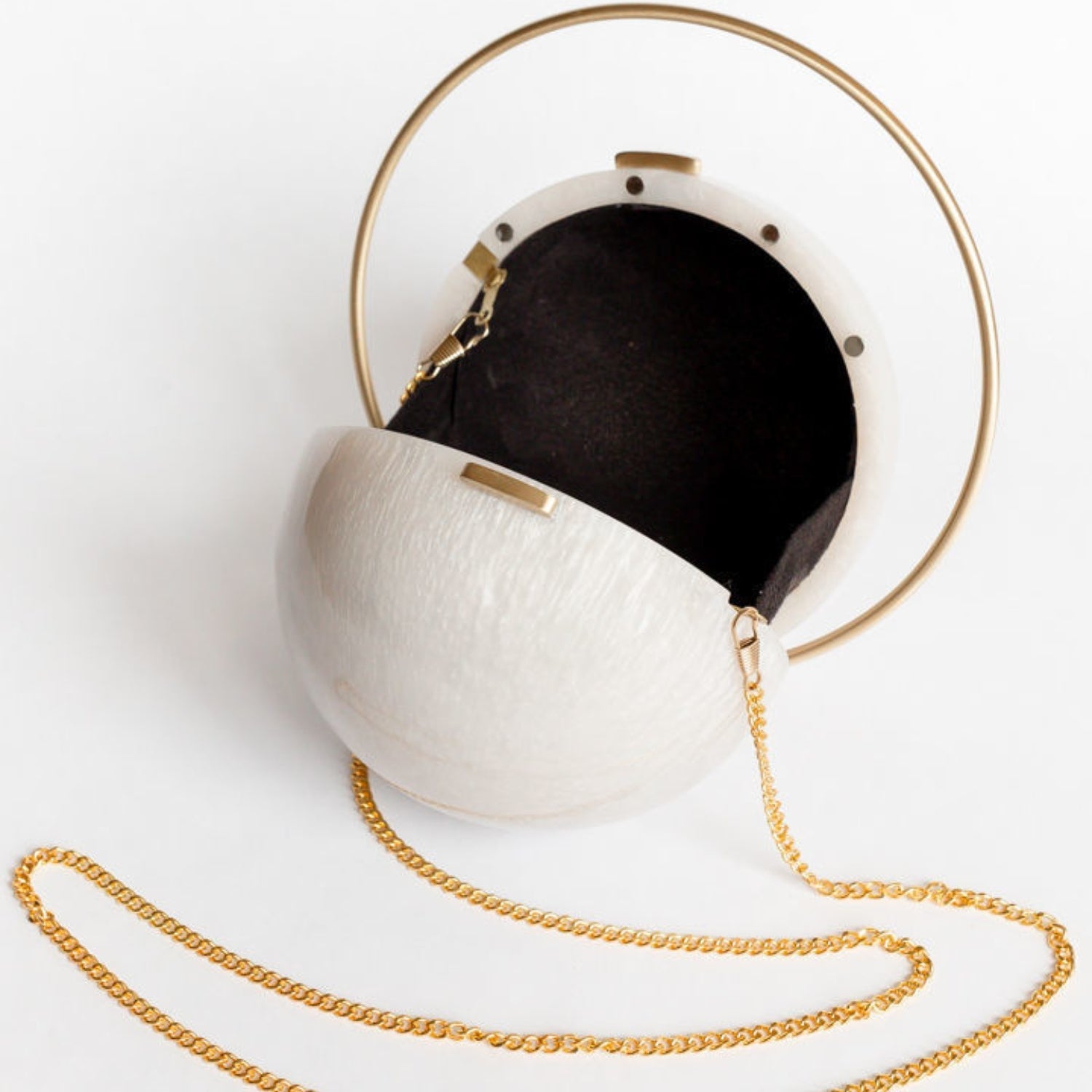 Daylight Orb Evening Clutch | Pearl