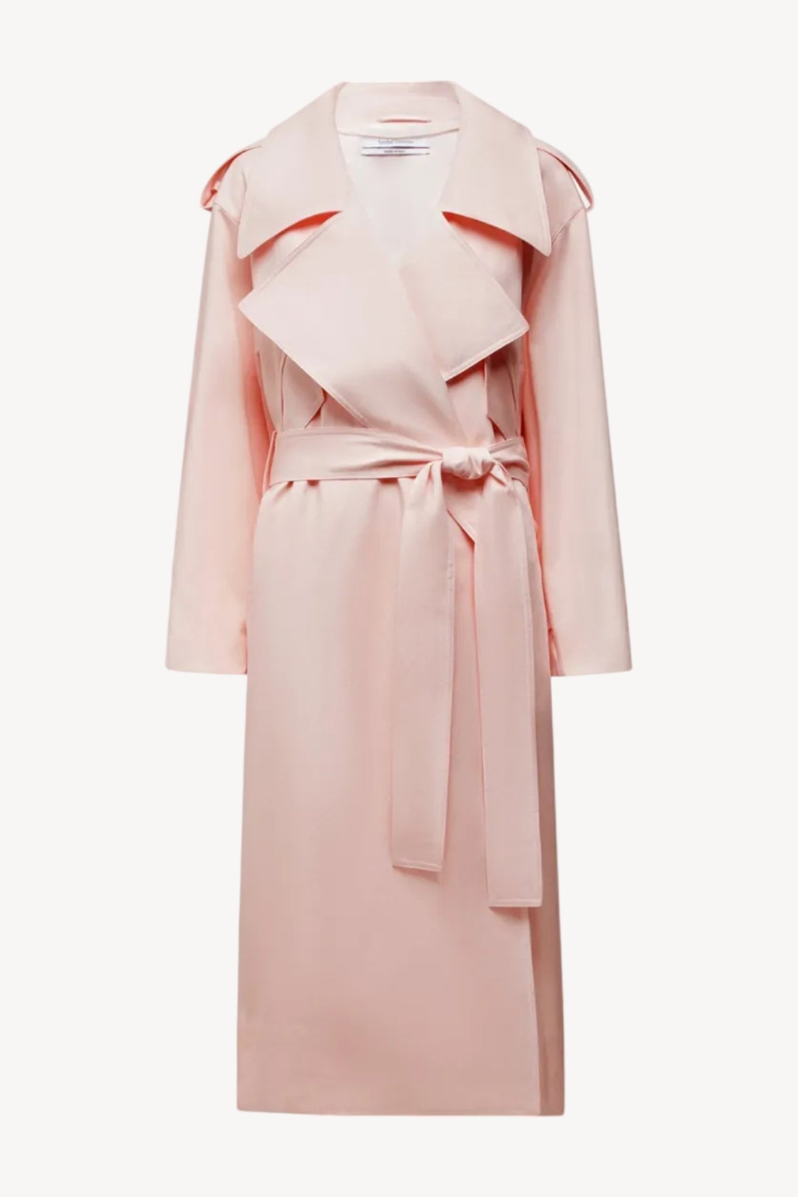Pink trench coat on a white background