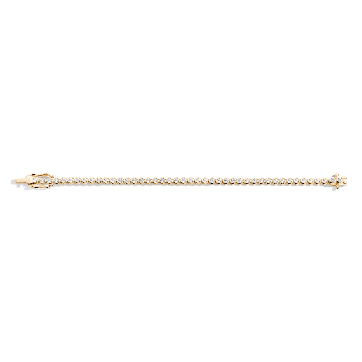 Gold chain bracelet on a white background