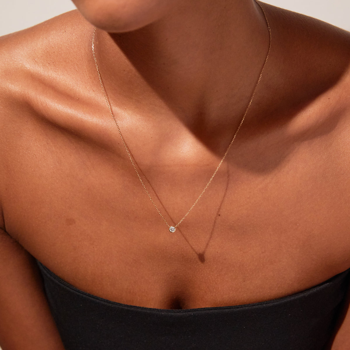 Medium Diamond Bezel Necklace