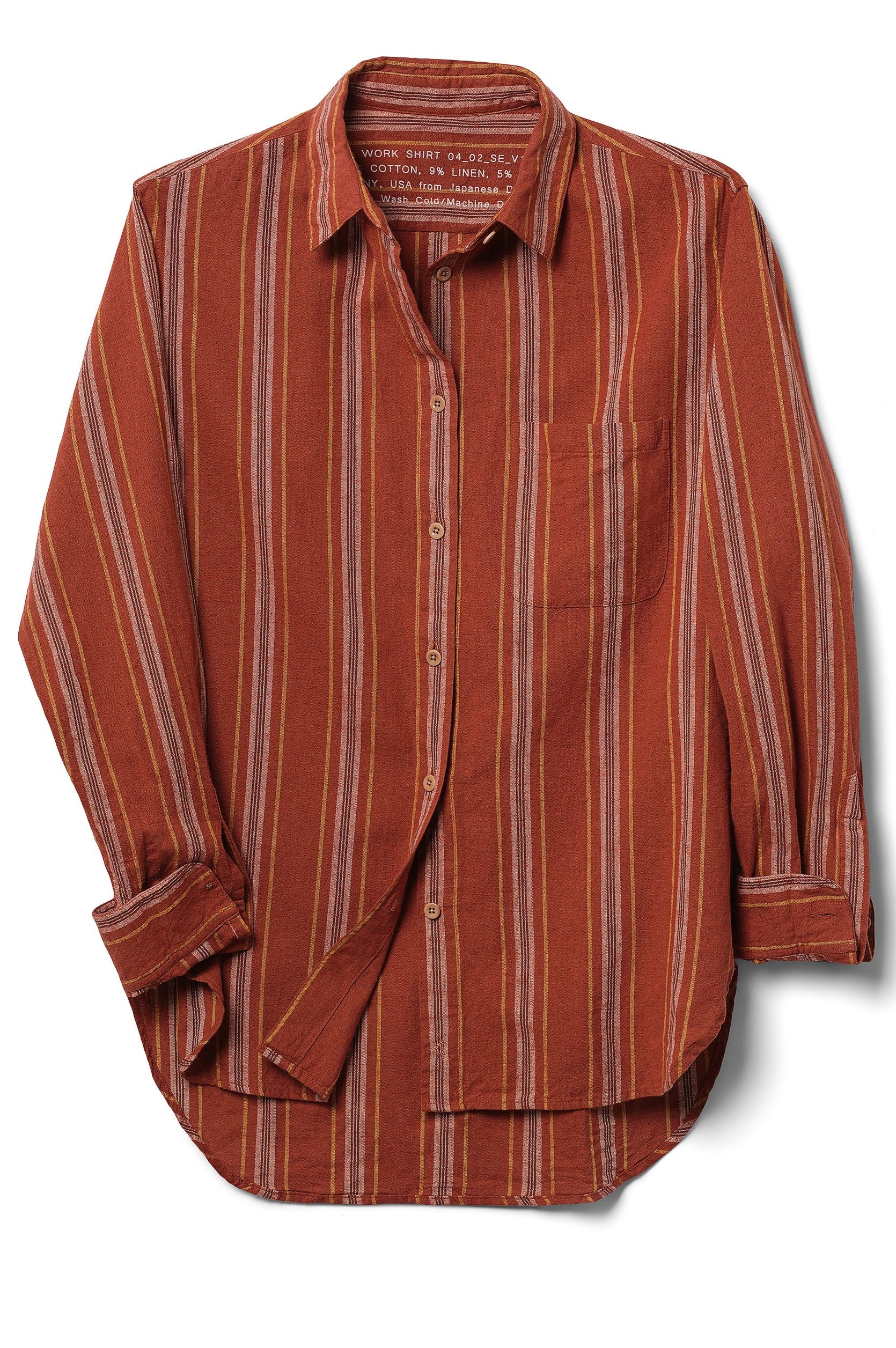 Red striped shirt on a white background