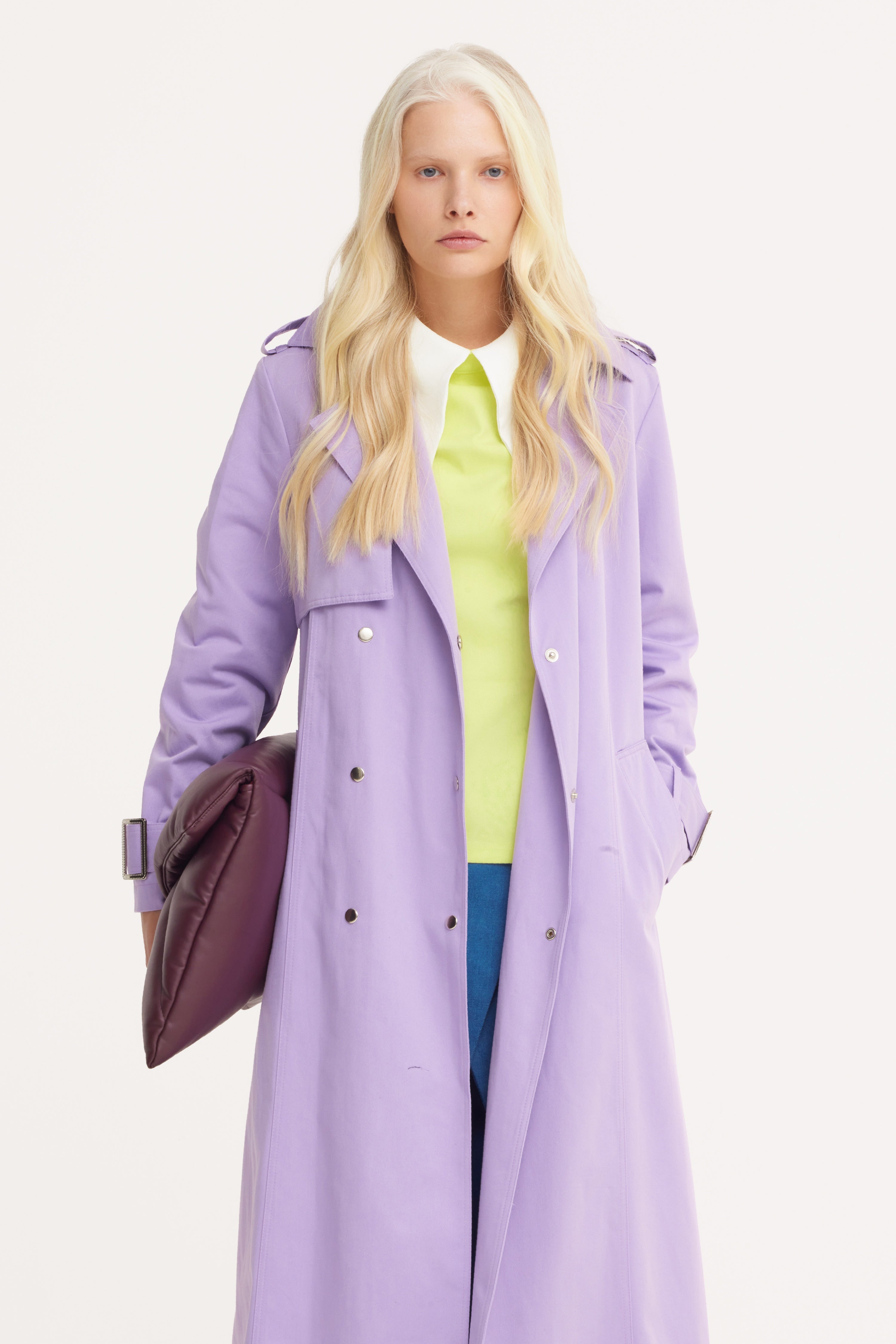 Belted Classic Longline Trench Coat | Lilac