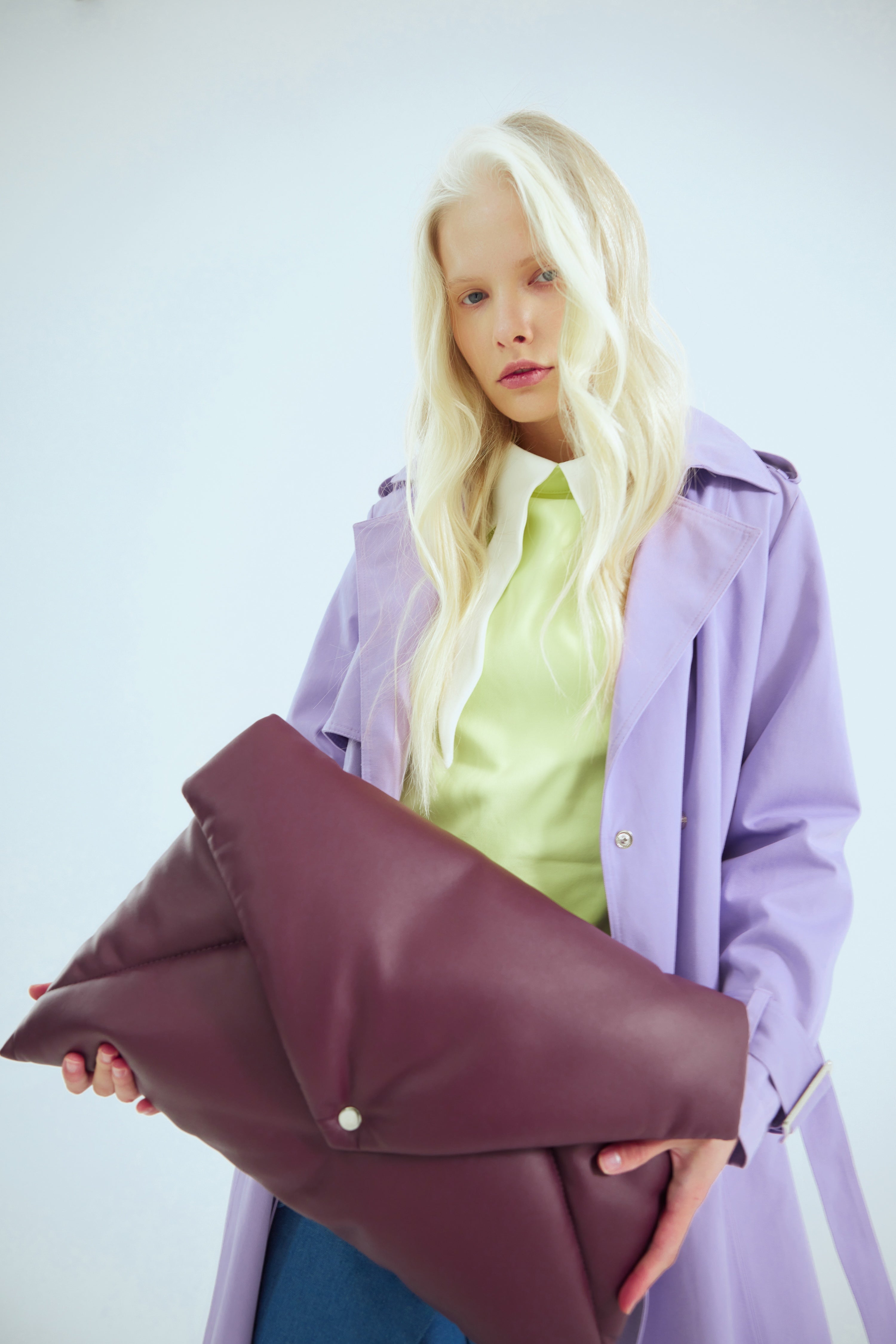 Belted Classic Longline Trench Coat | Lilac
