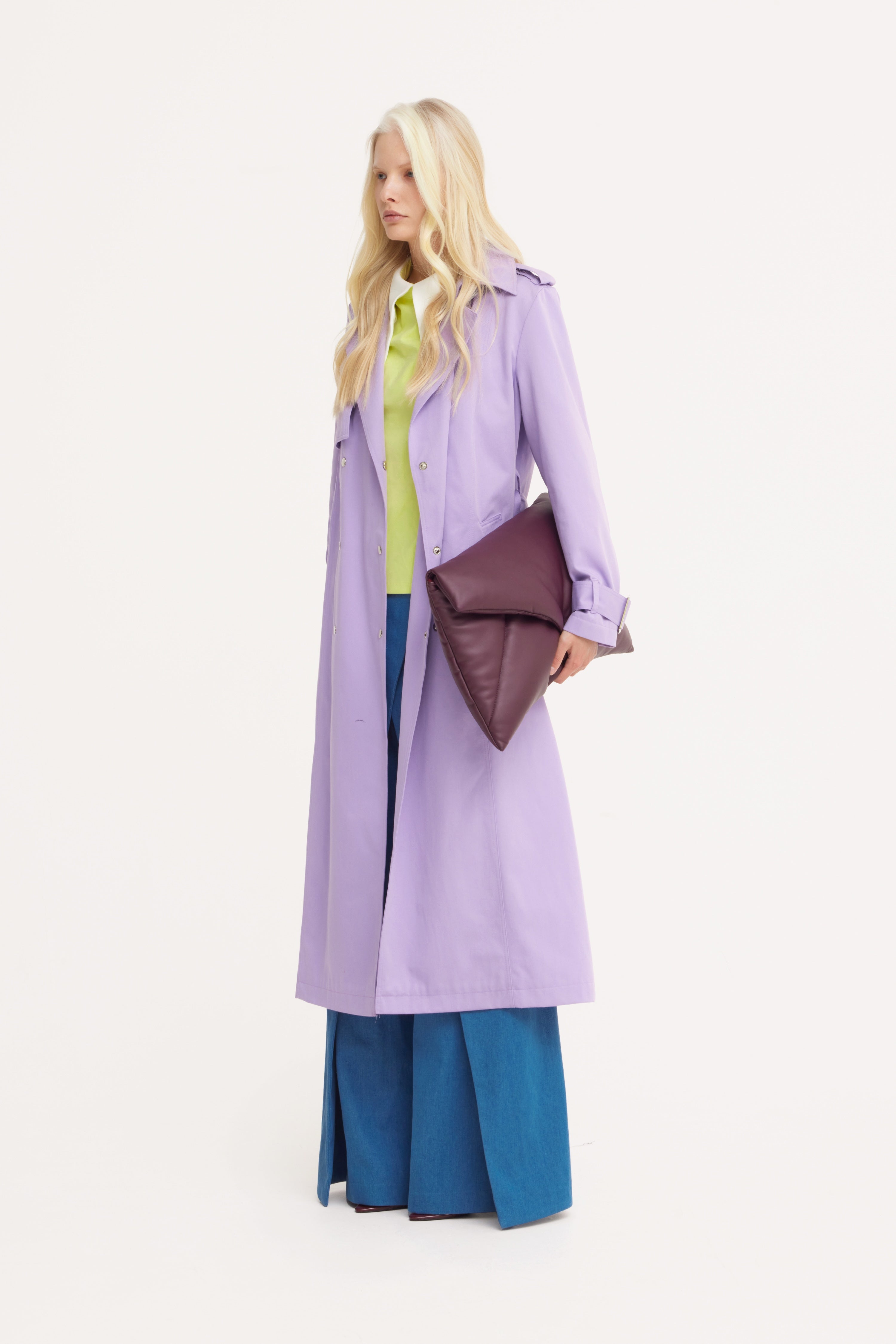 Belted Classic Longline Trench Coat | Lilac