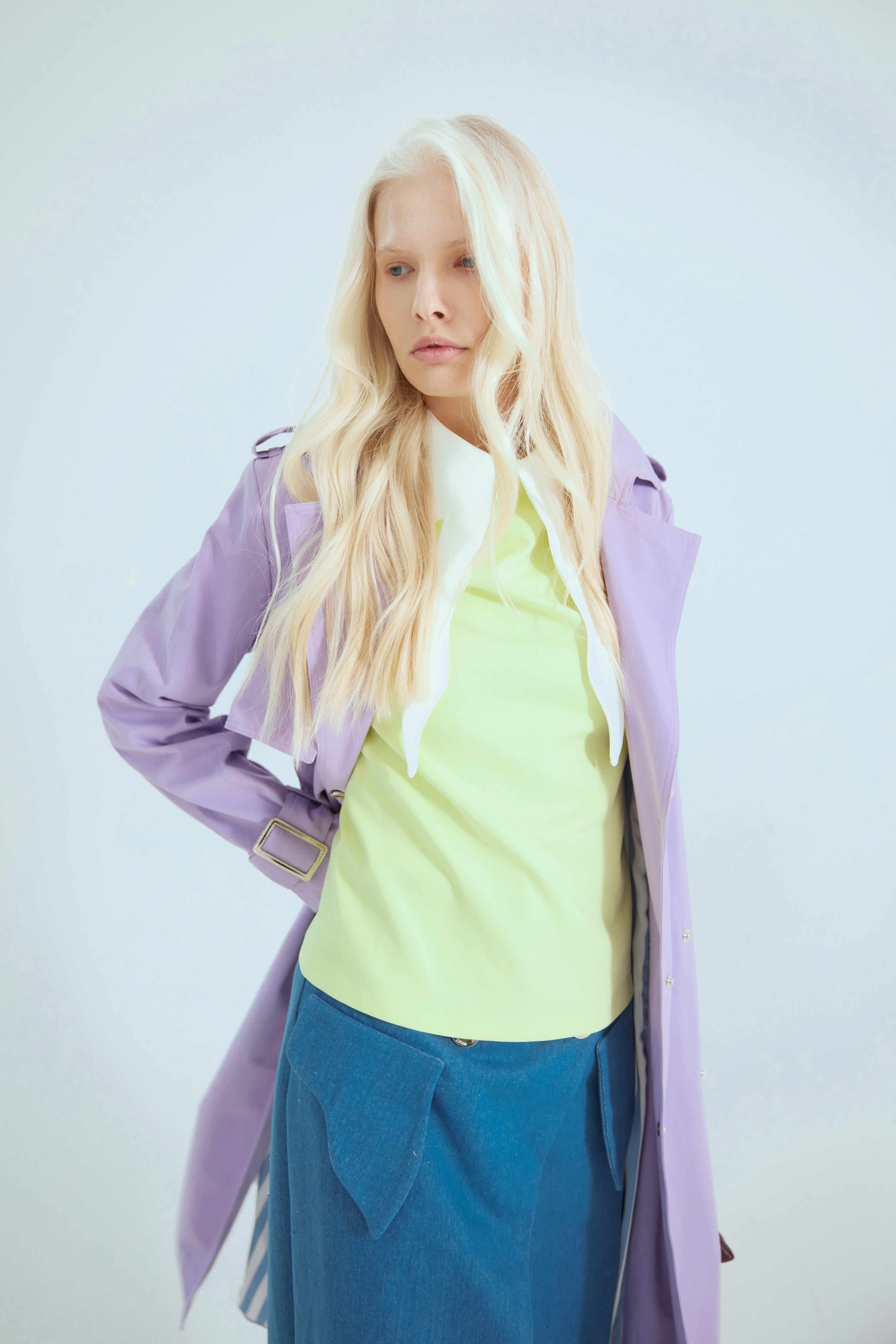 Belted Classic Longline Trench Coat | Lilac