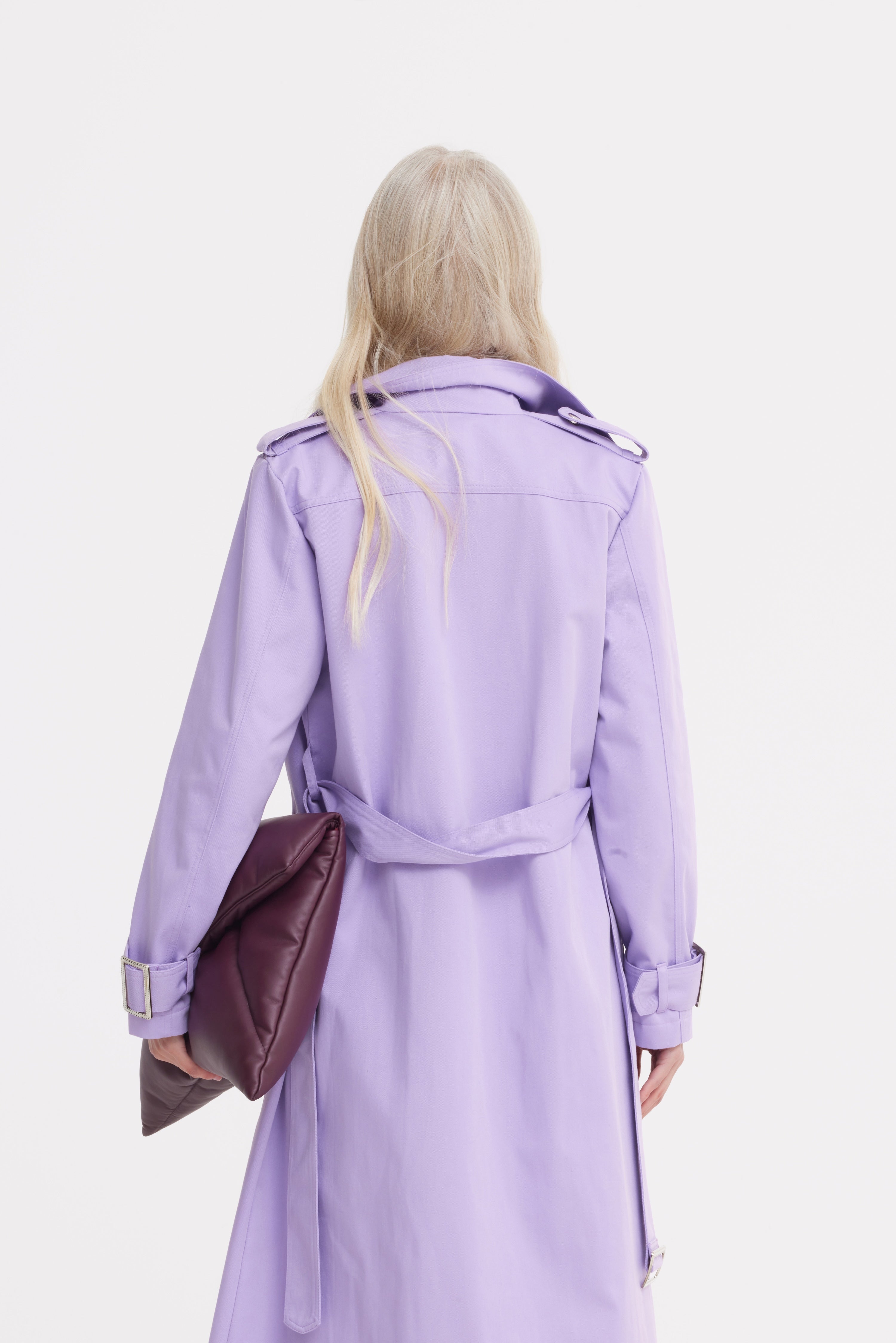Belted Classic Longline Trench Coat | Lilac
