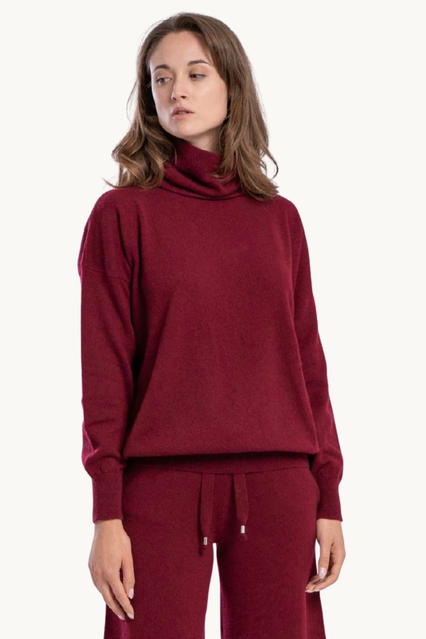 Boatneck Cashmere Sweater with Removable Collar