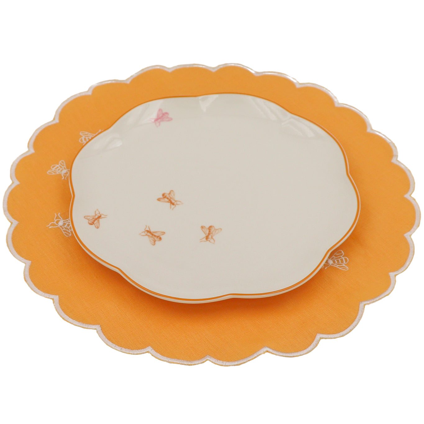 Bumble Voyage Scalloped Dinner Plate | Set of 4 (+1 Bonus Plate)