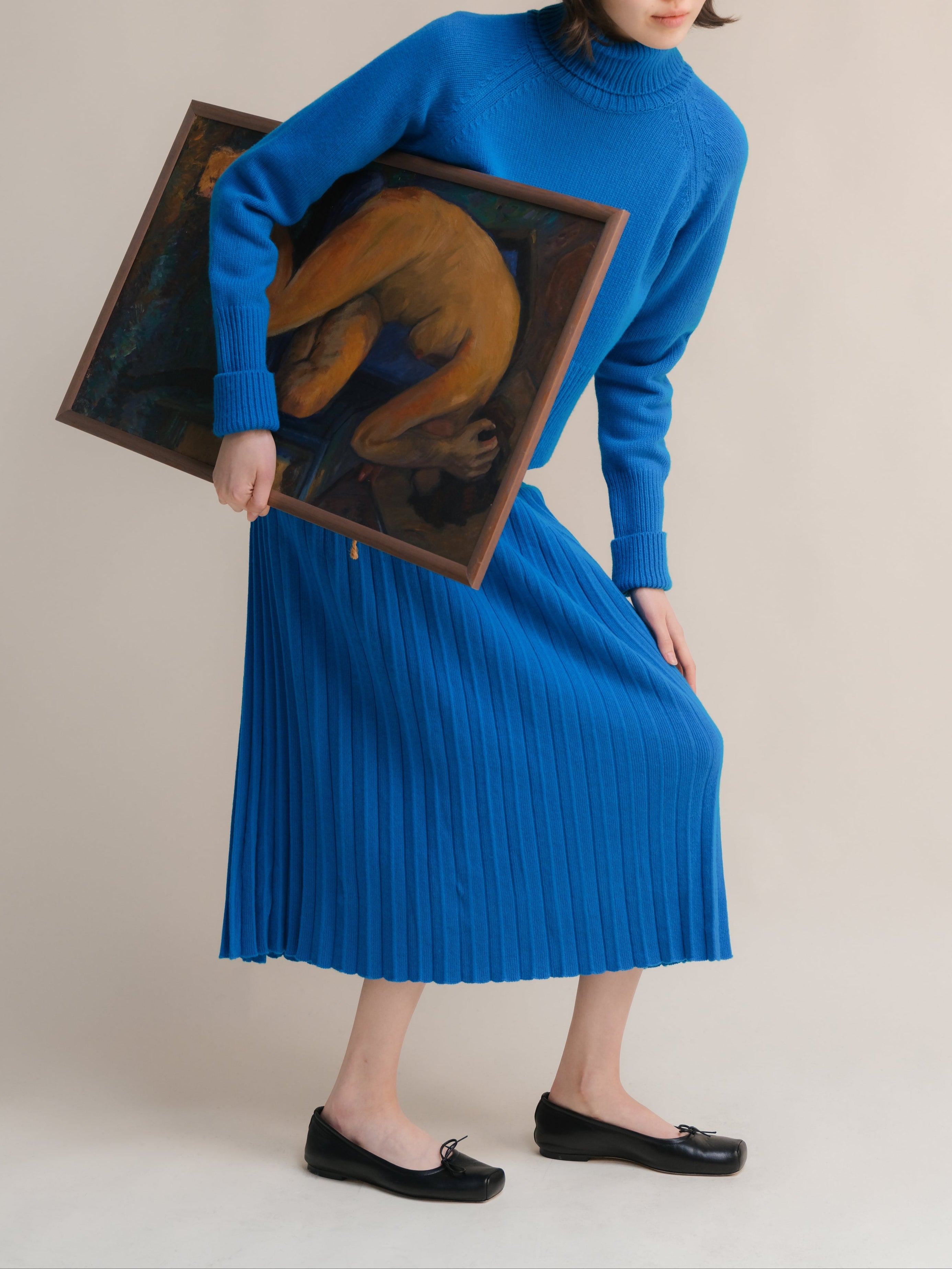 Cashmere Mix Plissè Skirt (3D-Knit)