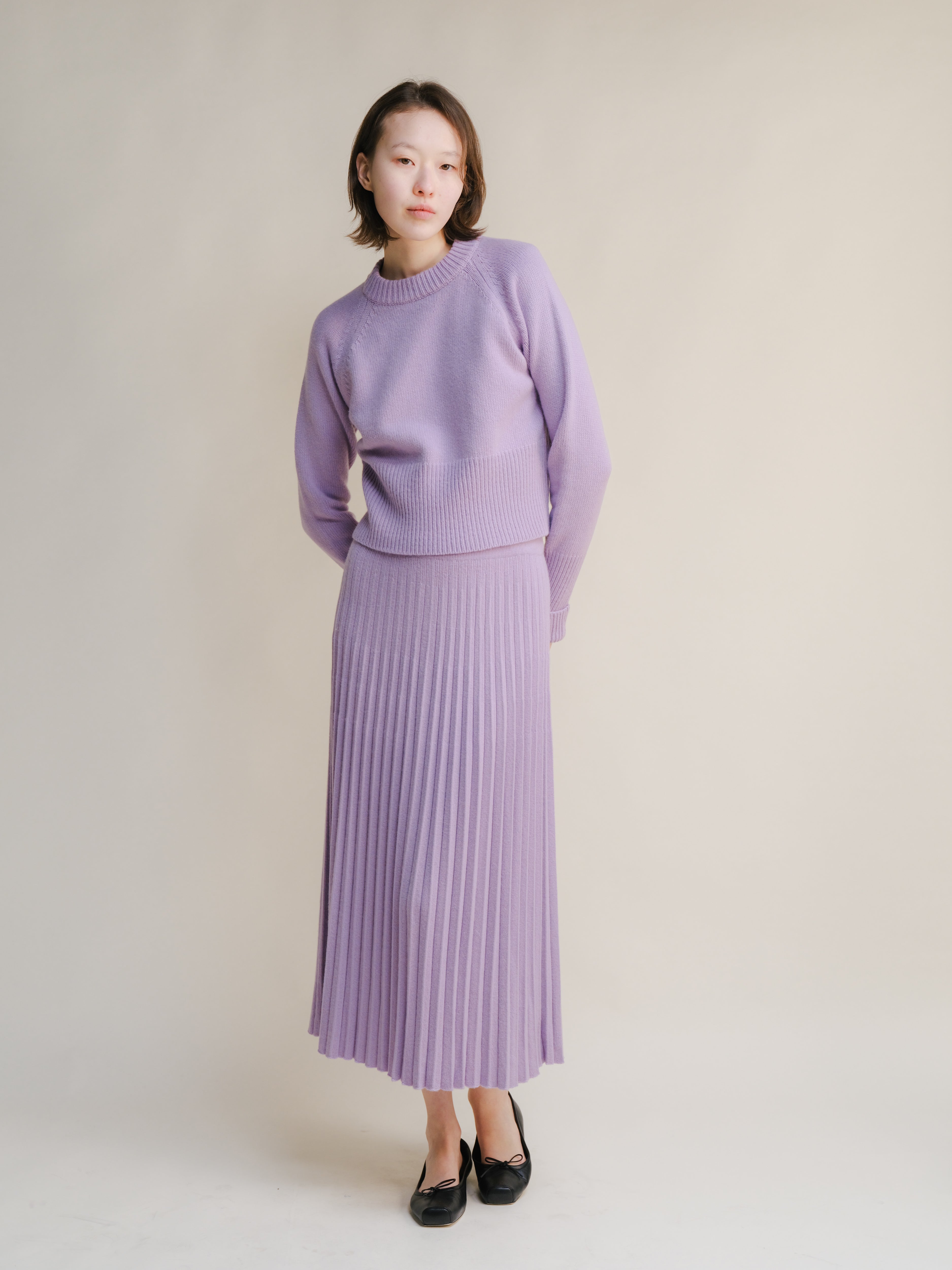 Cashmere Mix Plissè Skirt (3D-Knit)