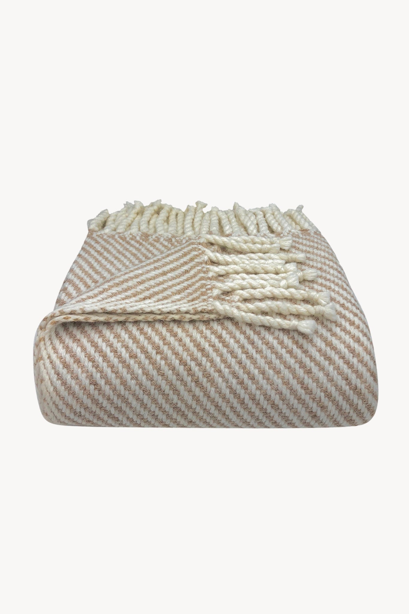 Chunky Camel Stripe Alpaca Throw
