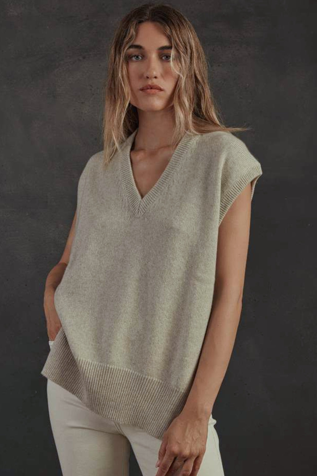 V-Neck Vest with Slits