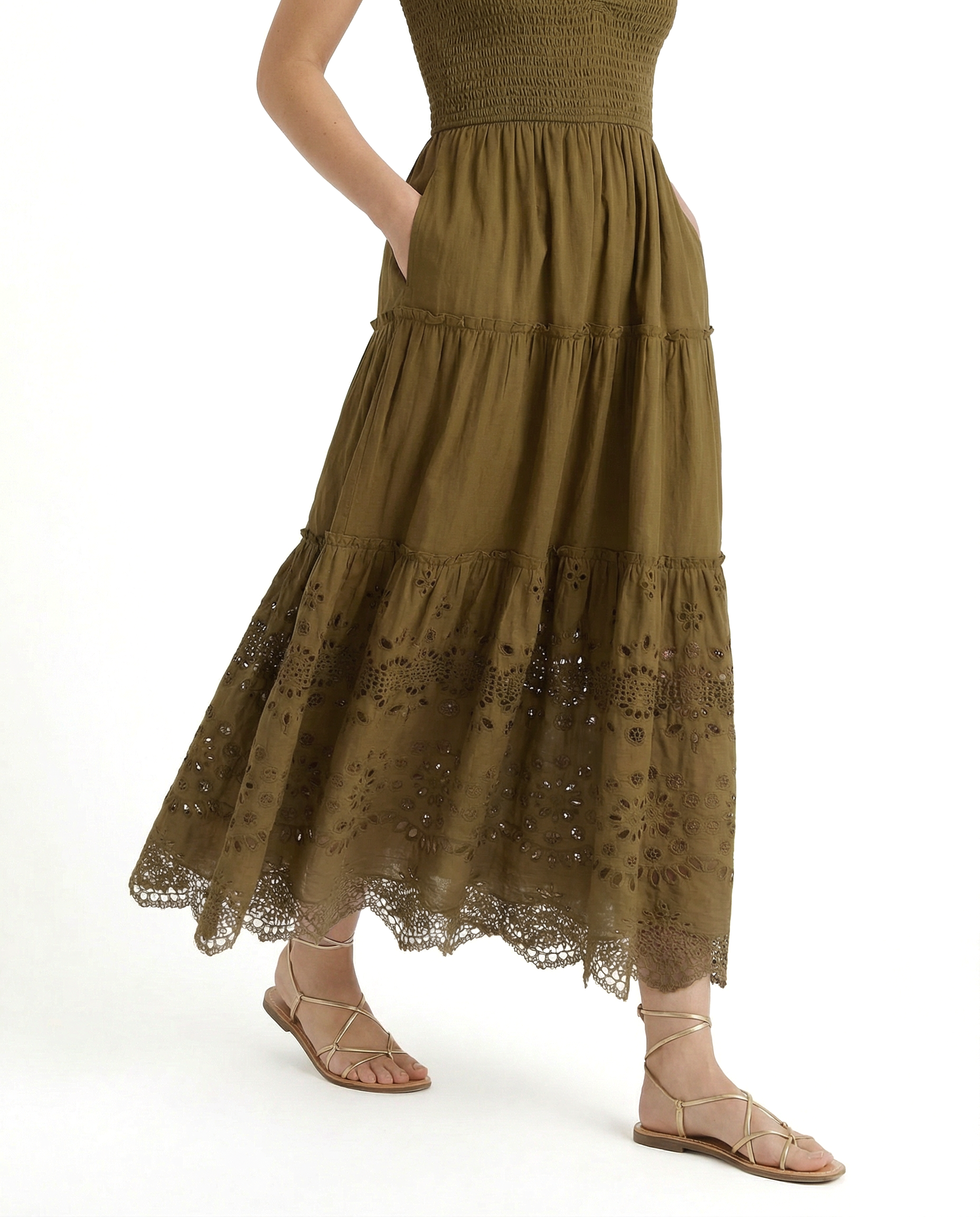 Cecilia Dress In Martini Calypso Eyelet