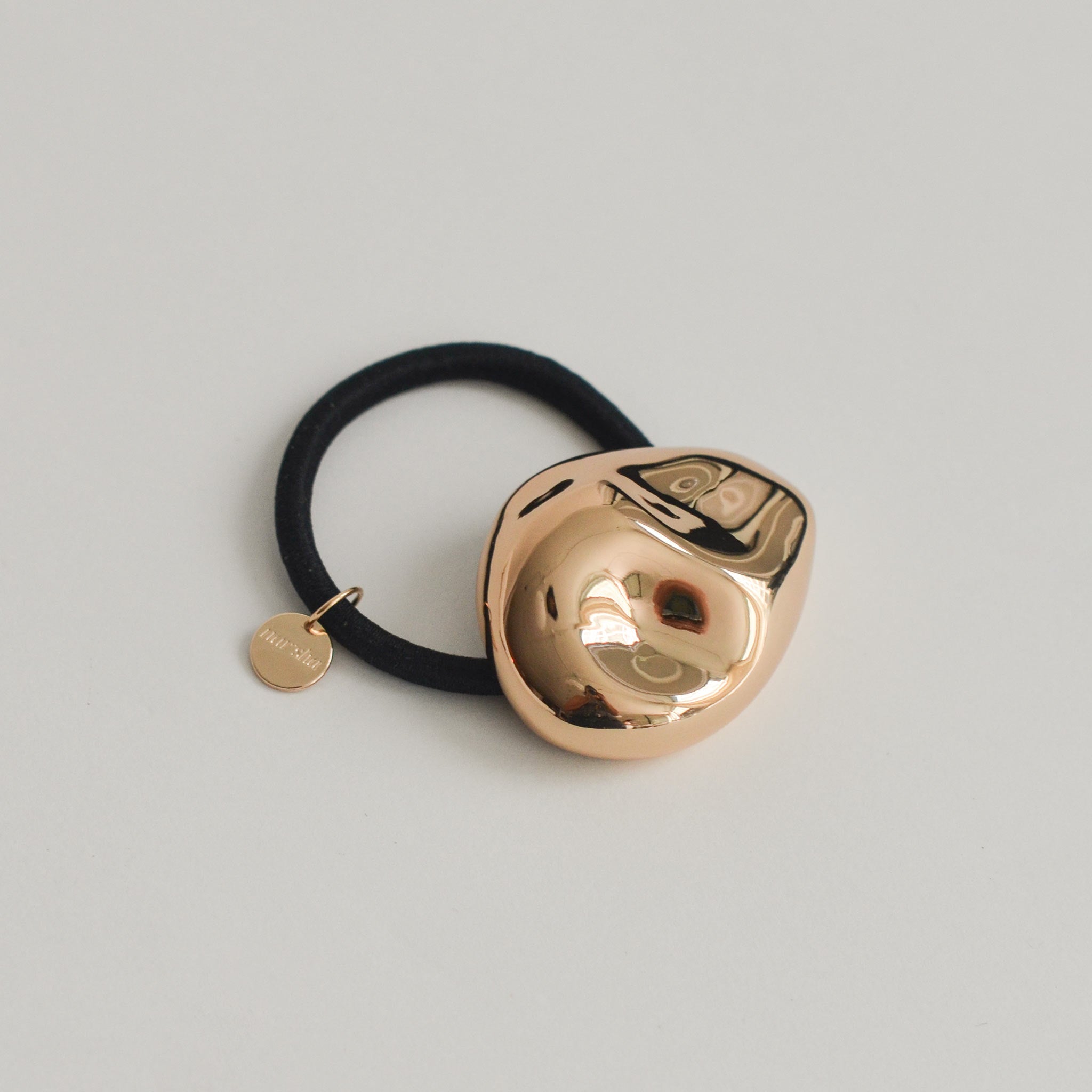 Large Pebble-Shaped Metal Hair Tie