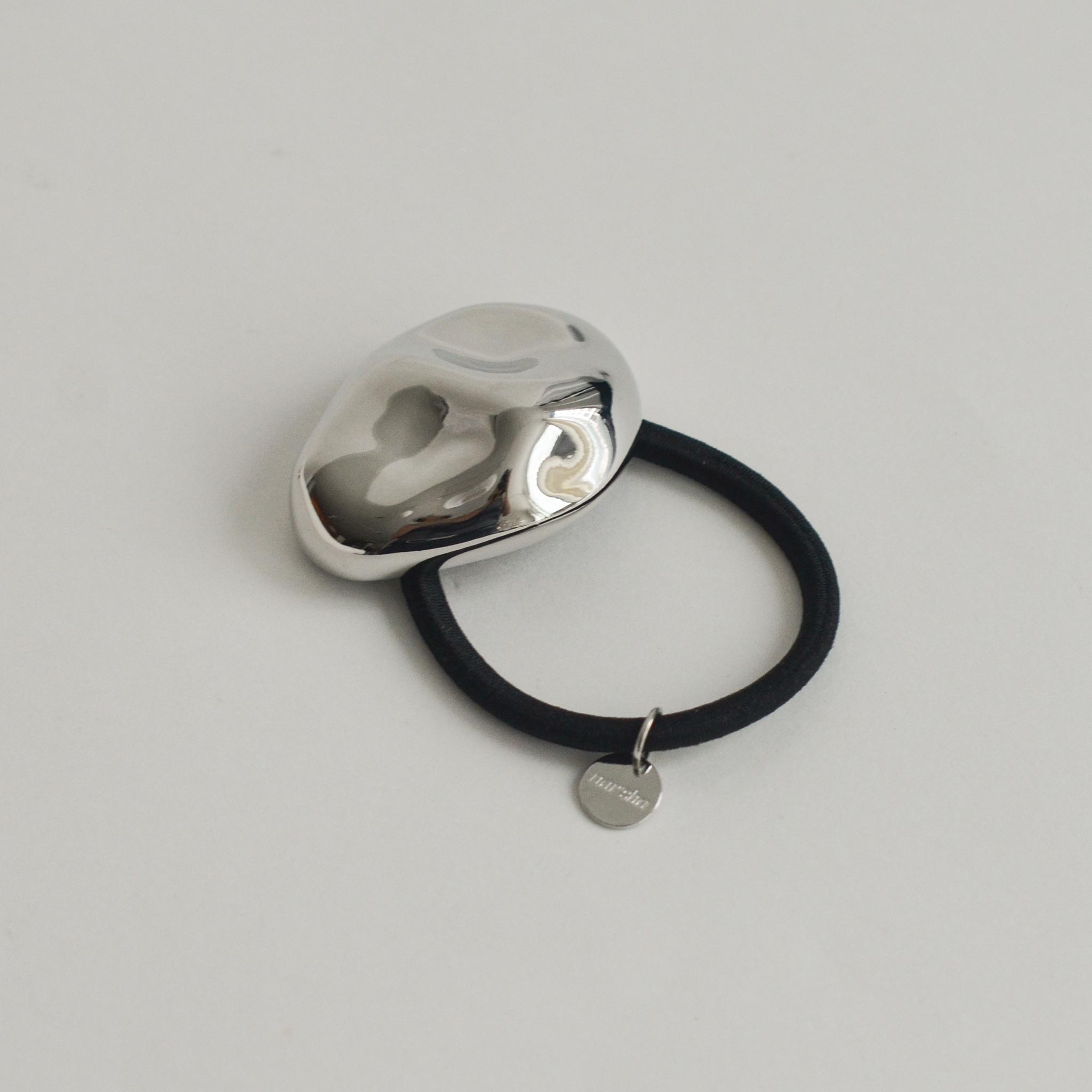 Large Pebble-Shaped Metal Hair Tie