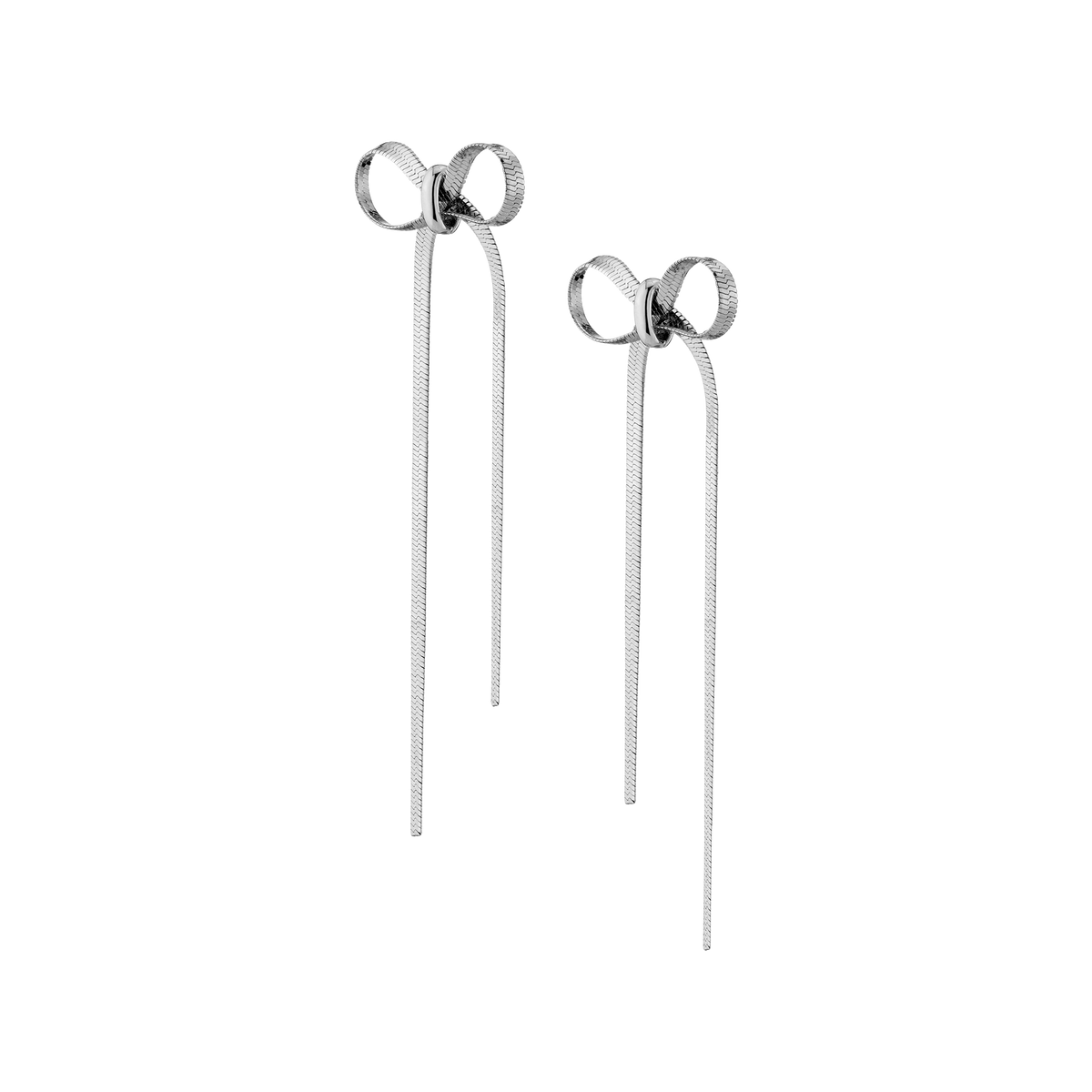 Mini Herringbone Bow Earrings