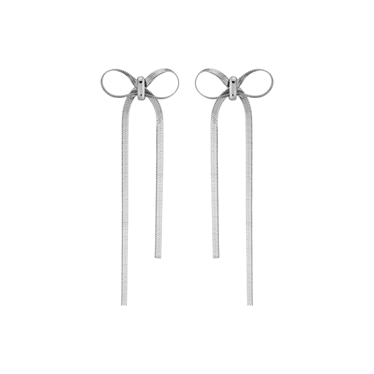 Mini Herringbone Bow Earrings
