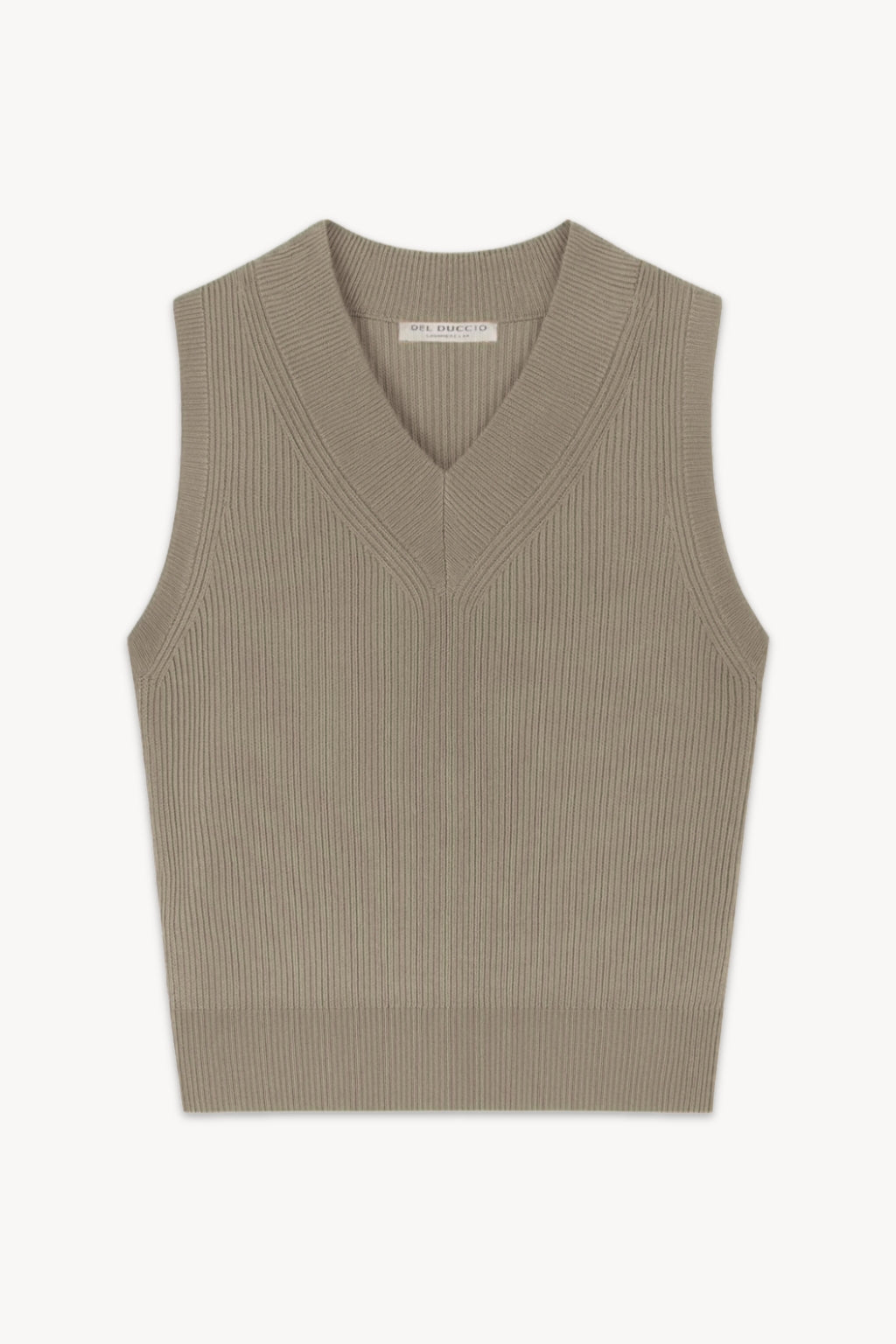 English Rib Cashmere V-Neck Vest