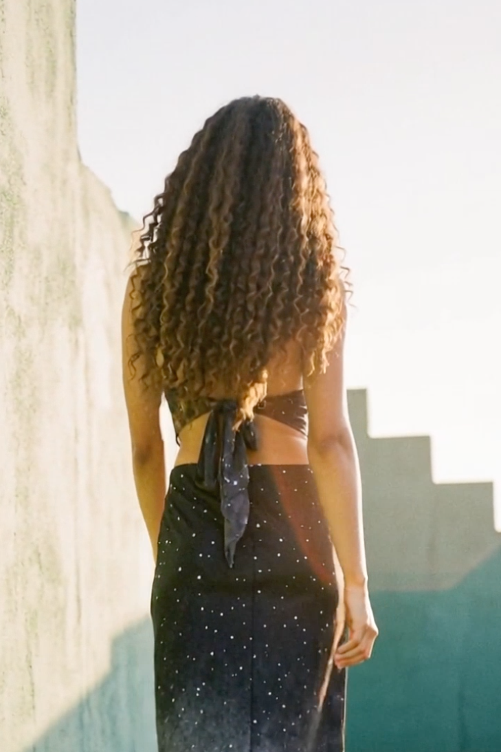 Mira Silk Tie Top in Star Dust | Limited Edition