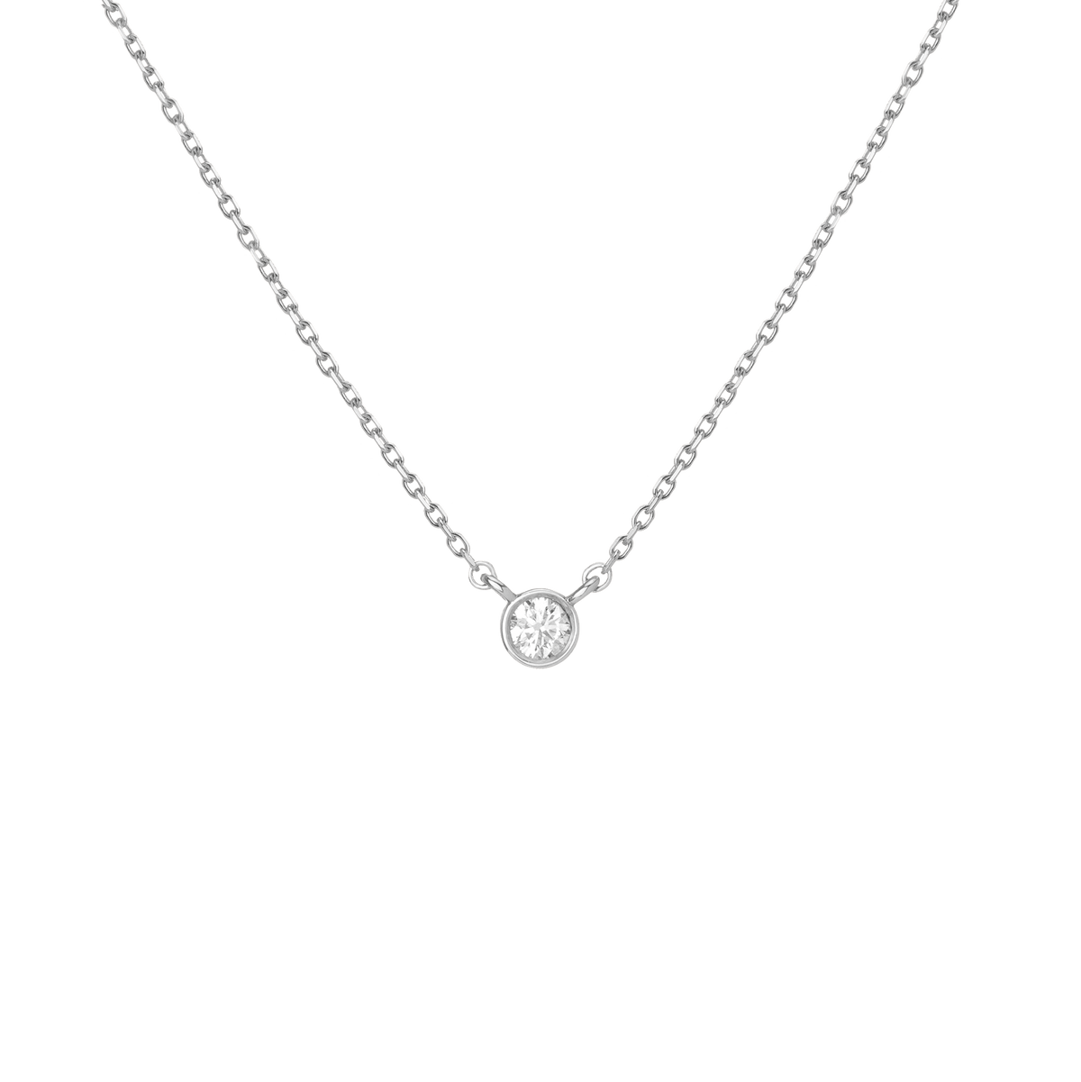 Medium Diamond Bezel Necklace