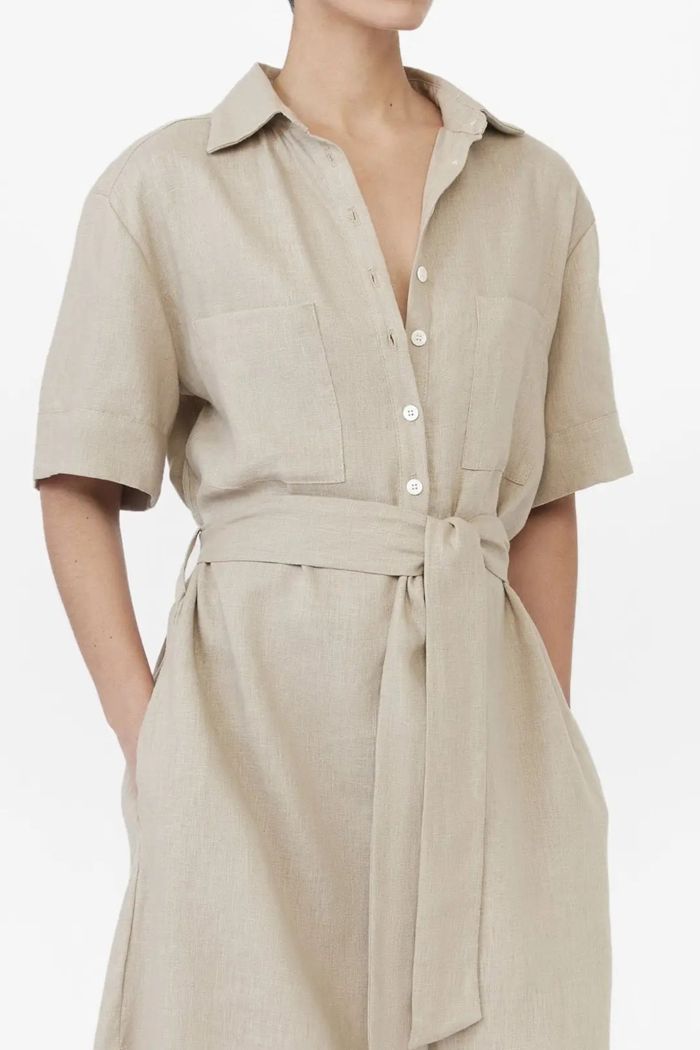 Linen Midi Shirtdress