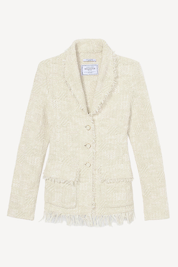 Packshot image of the porter jacket in taupe and ivory | Exclude | Still