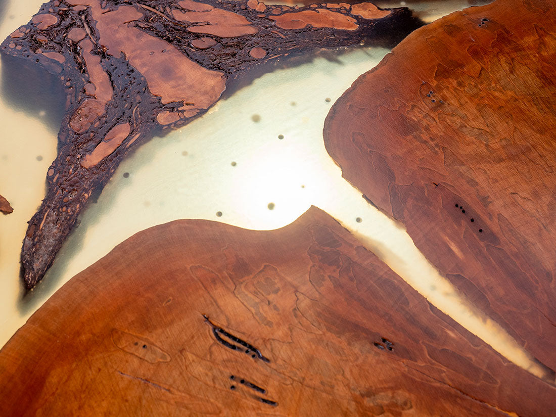 3 Heart Red Ambrosia Maple Table w/ Starfruit Legs