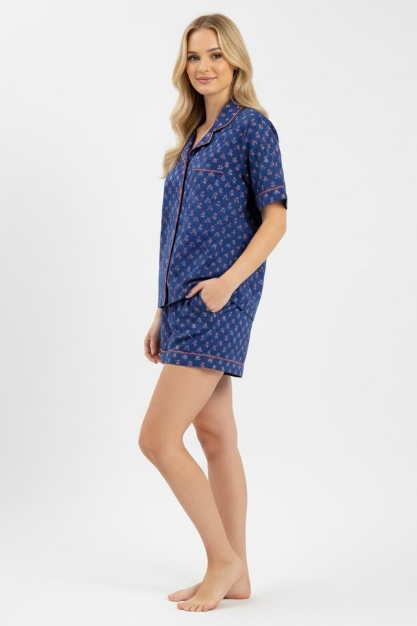 Paola Short Pajama Set | Ditsy Navy