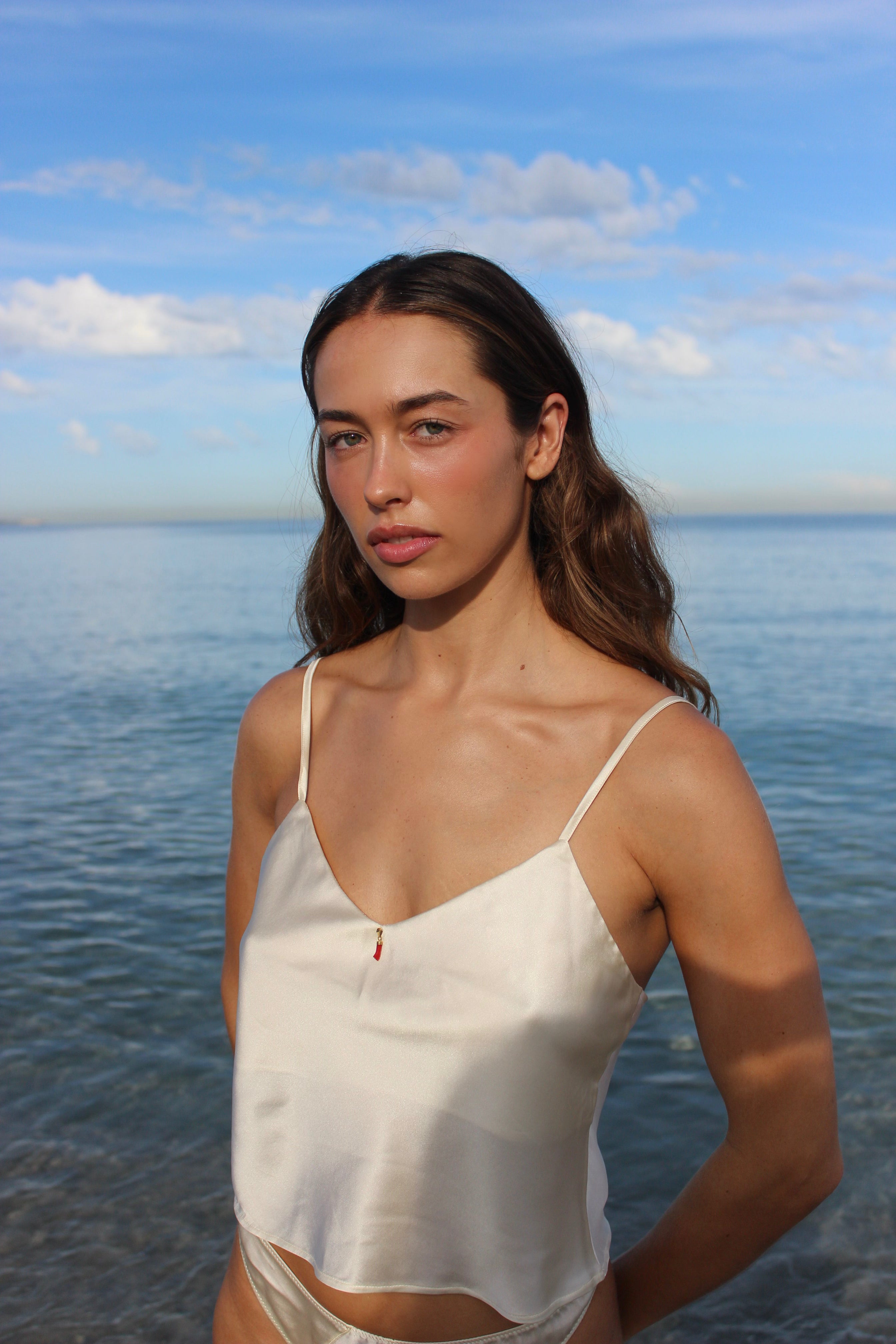 Amalia Silk Top and Mediterranean Coral | Canistrelli