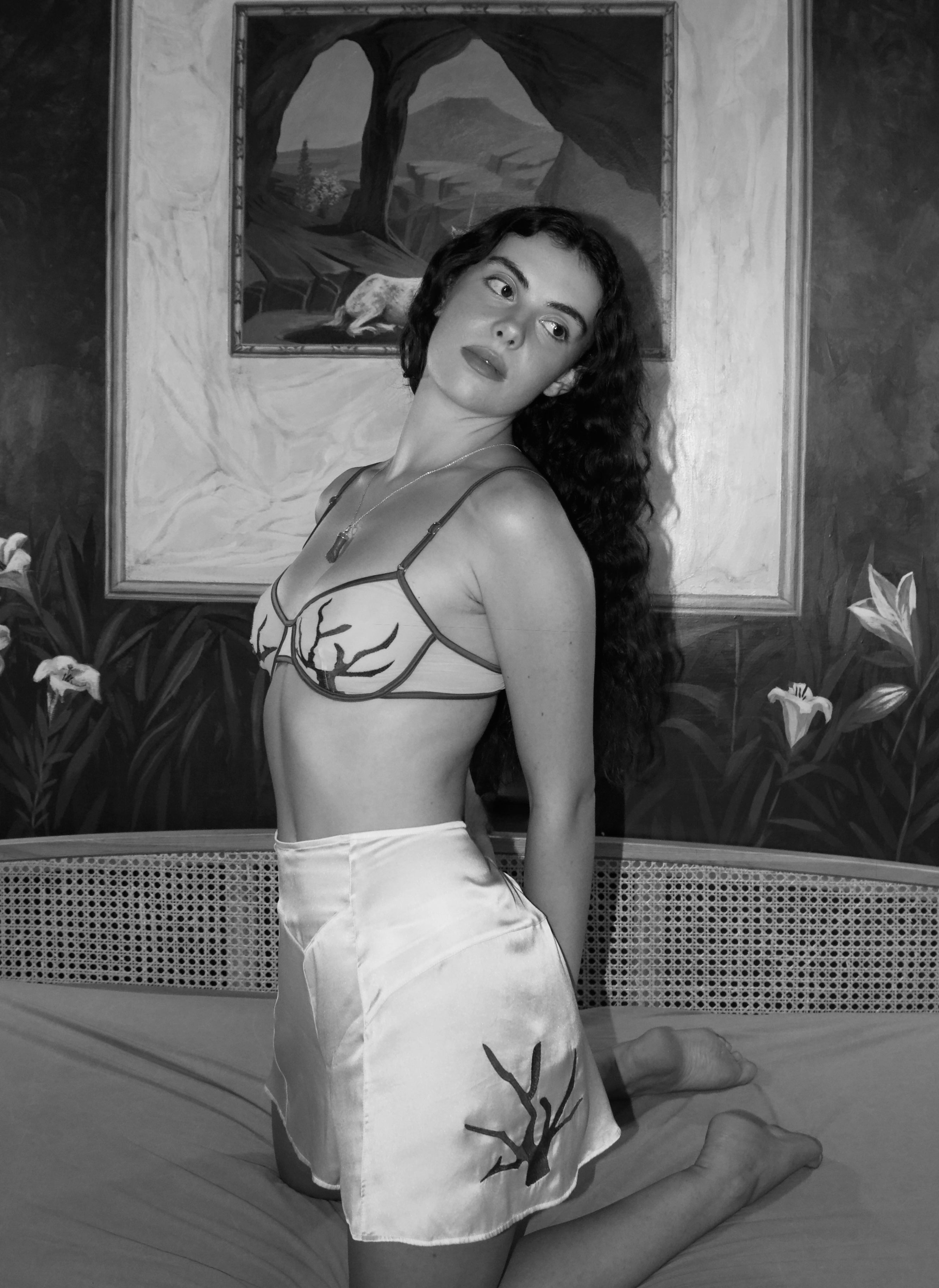 Amalia Silk and Coral Embroidery Shorts | Mother of Pearl