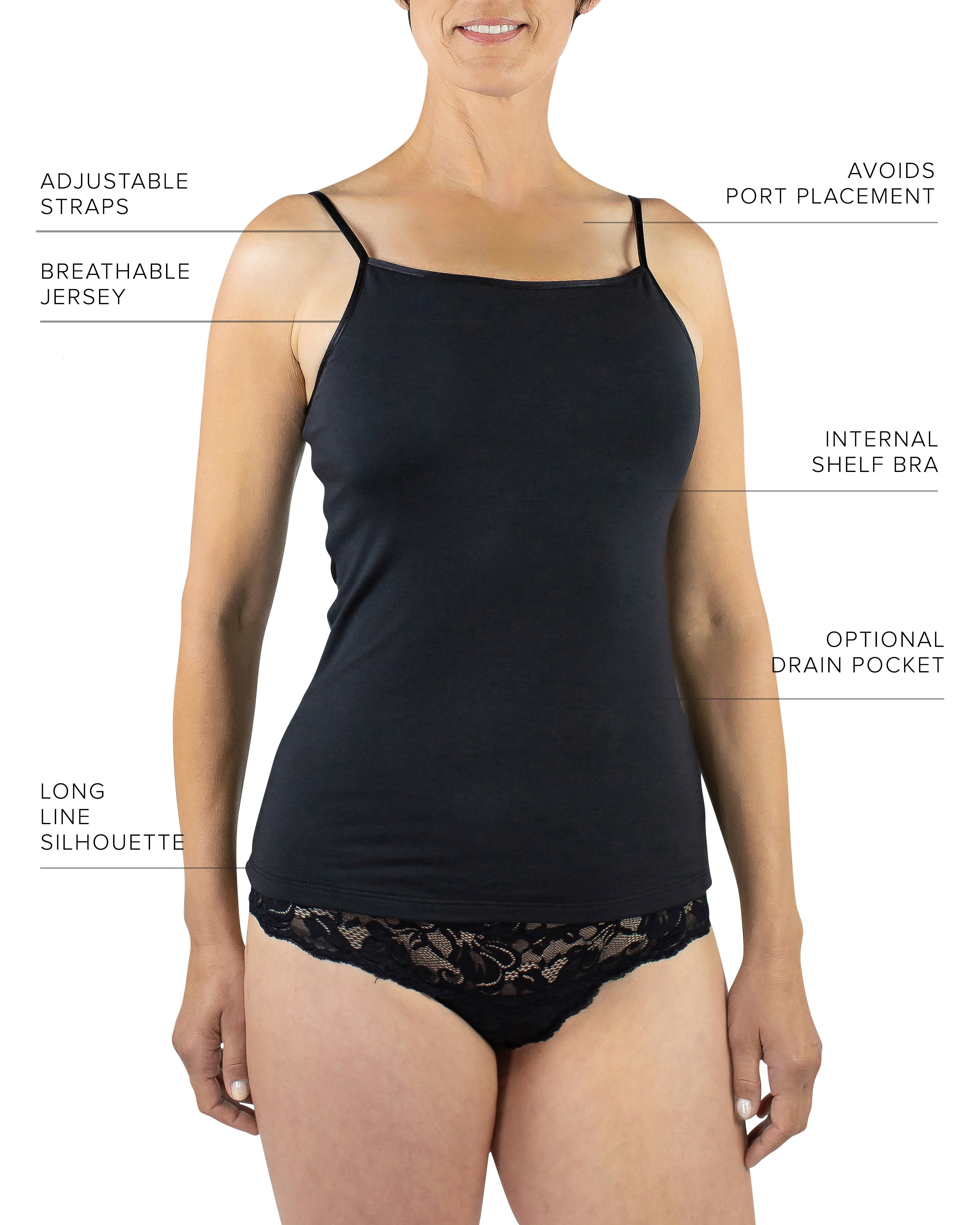 Maia Sustainable Jersey Cami | Black