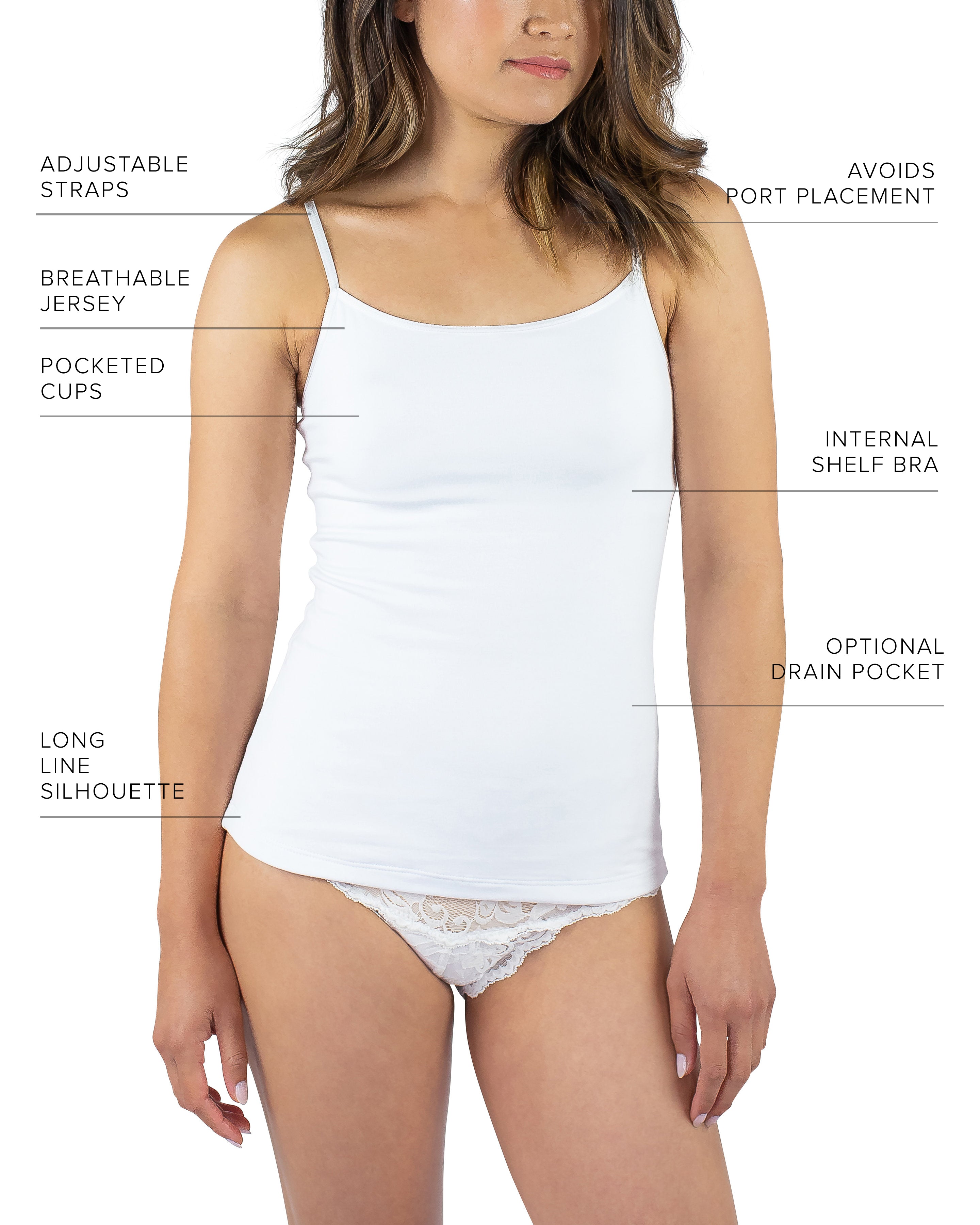 Maia Sustainable Jersey Cami | White
