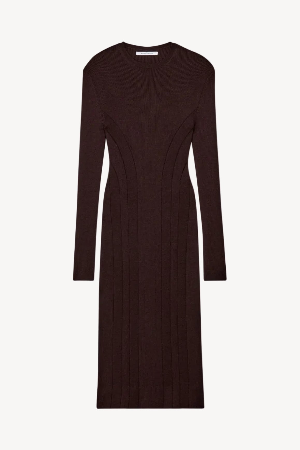 Brown dress with long sleeves on a white background