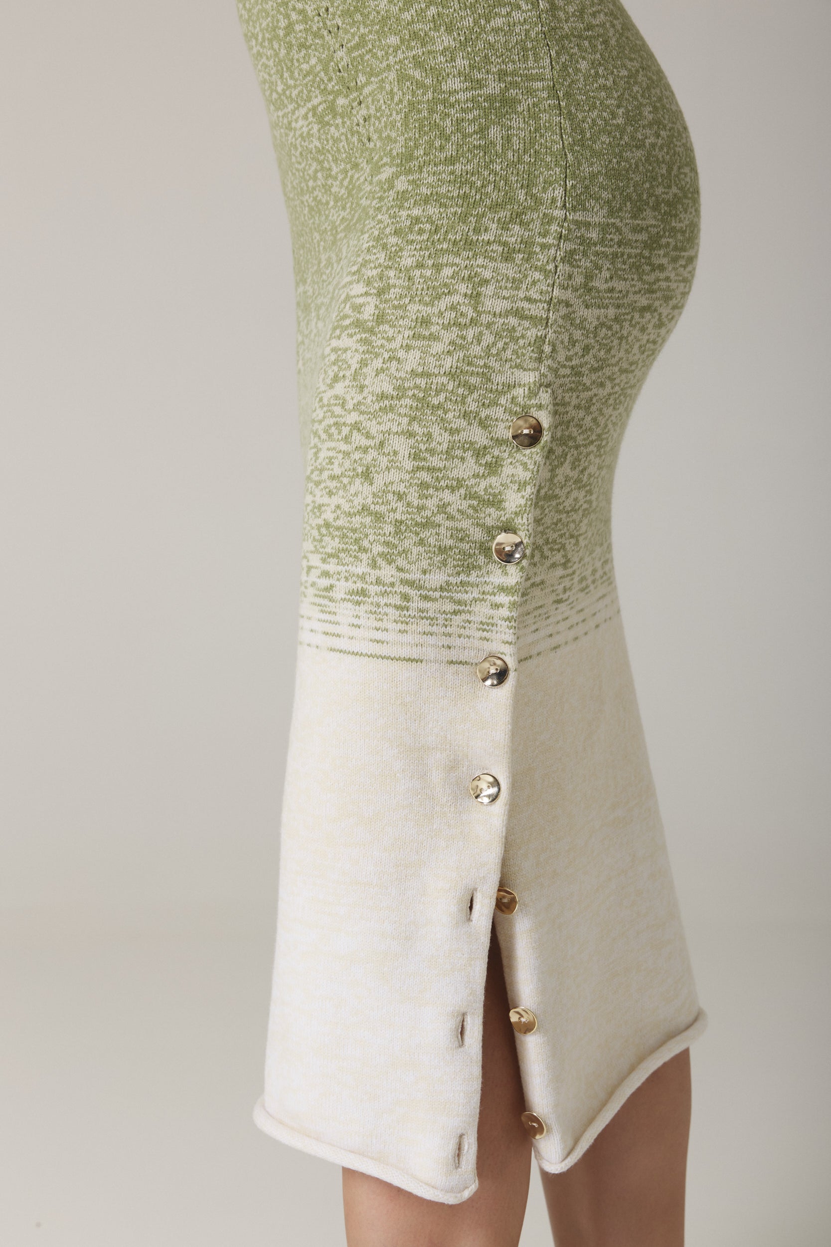 YEDDA OMBRÉ SWEATER DRESS IN OLIVE COMBO