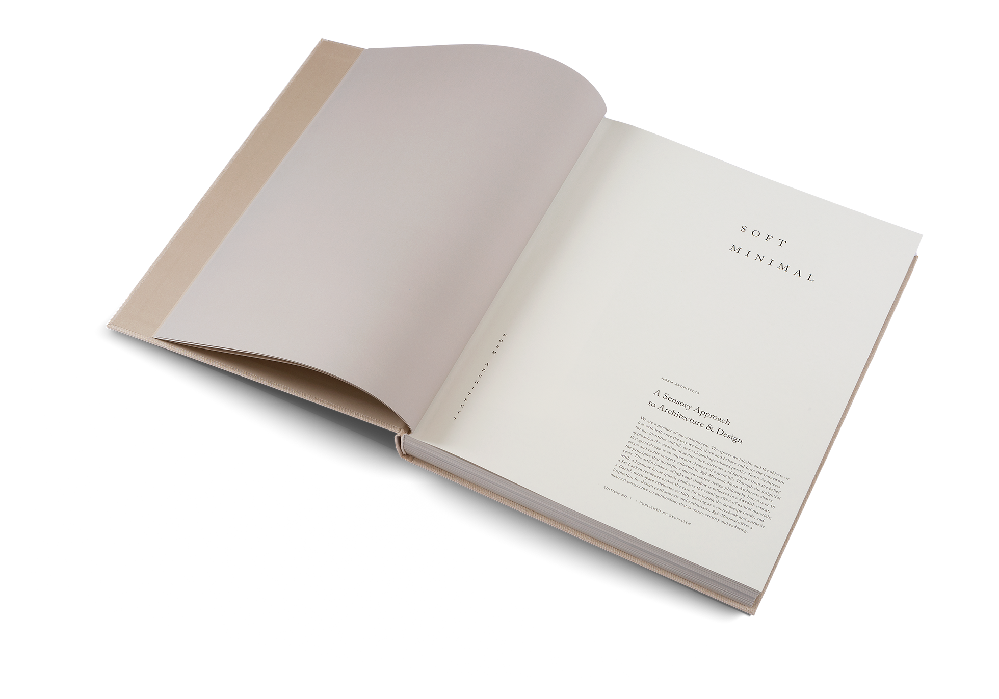 Open book with soft pink pages on a white background