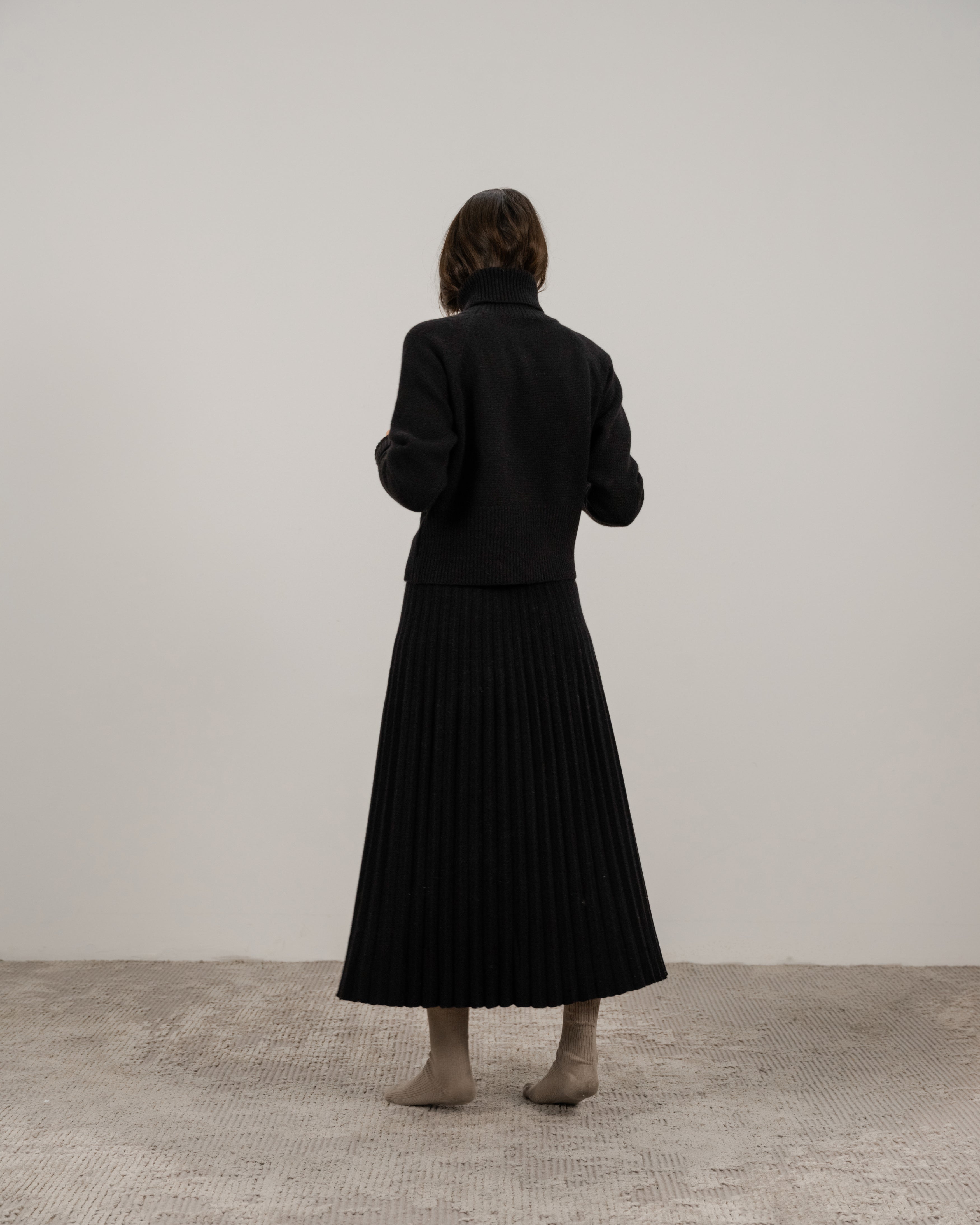 Cashmere Mix Plissè Skirt (3D-Knit)
