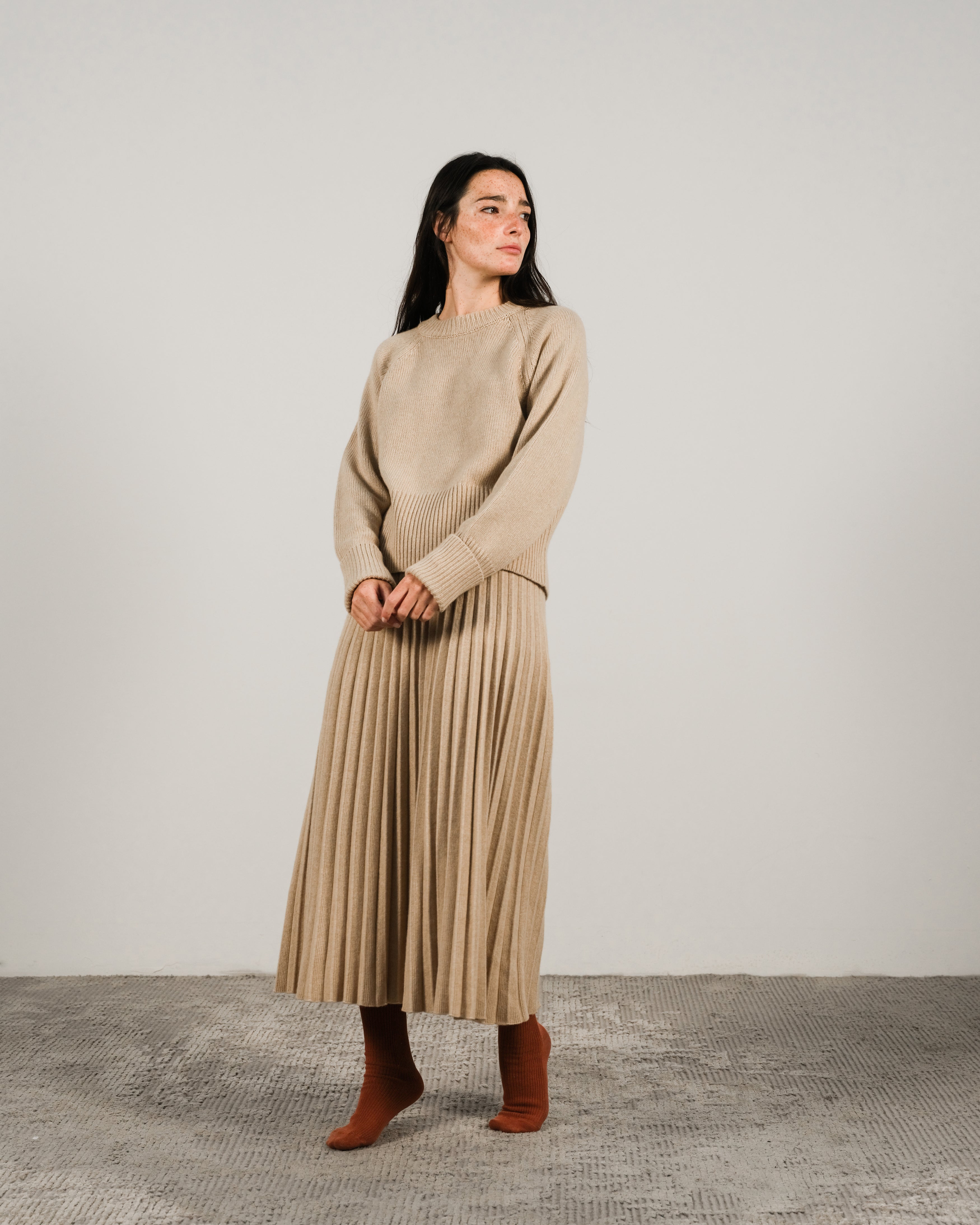Cashmere Mix Plissè Skirt (3D-Knit)